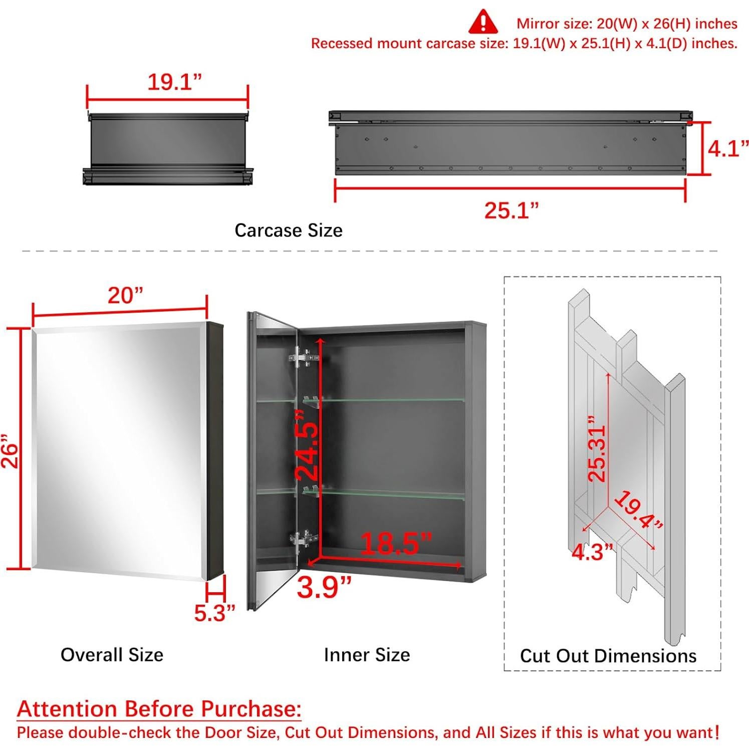 Gabinete de Medicina Fundin 50,8 x 66 cm Aluminio Negro