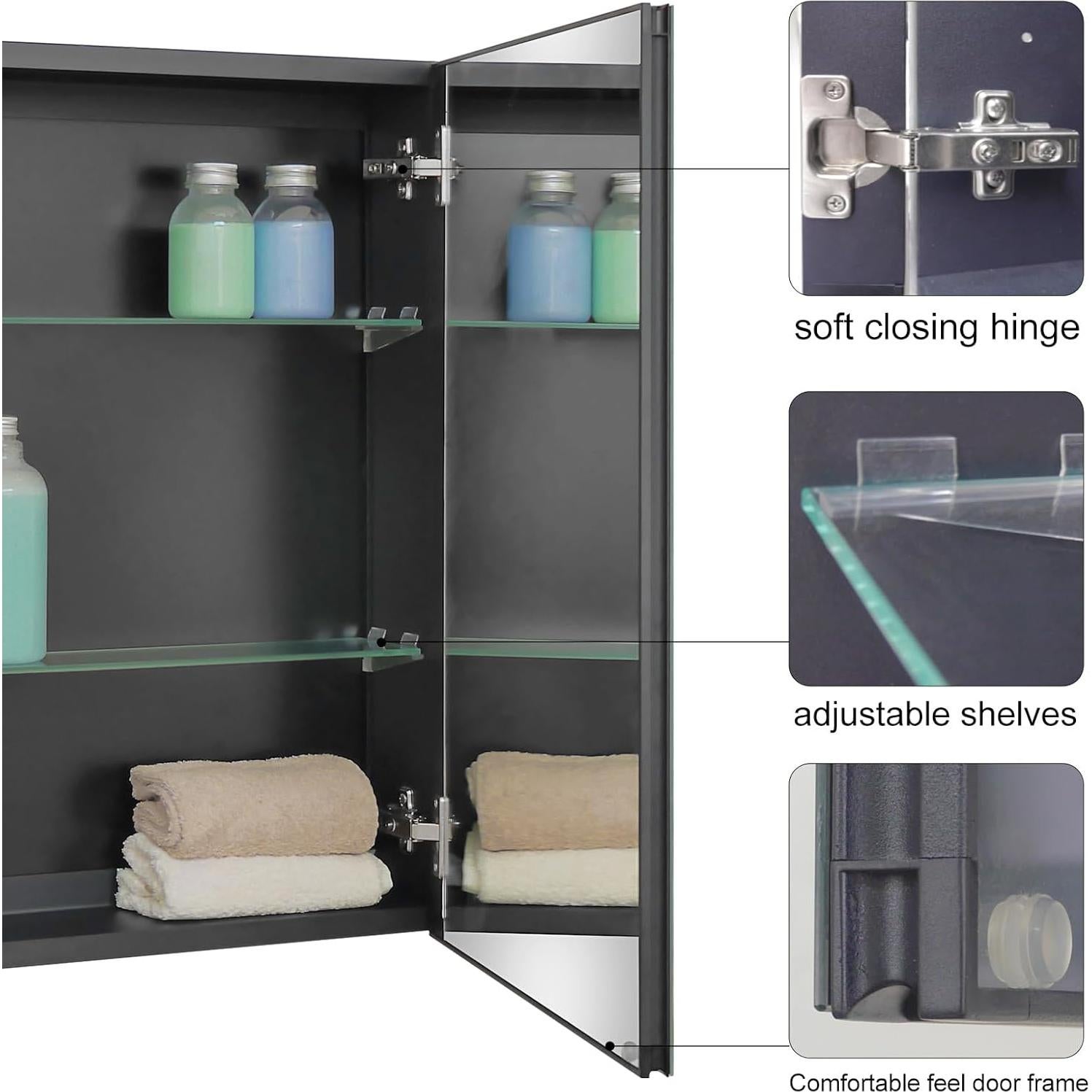 Gabinete de Medicina Fundin 50,8 x 66 cm Aluminio Negro