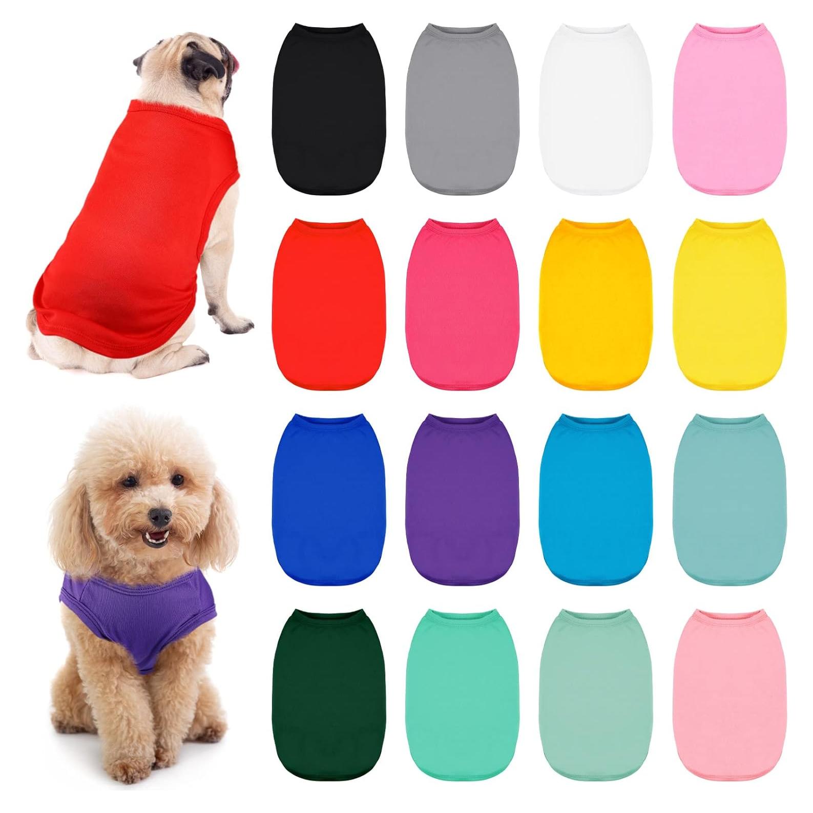 16 Piezas Ropa para Perros Saintrygo Camisetas Suaves M