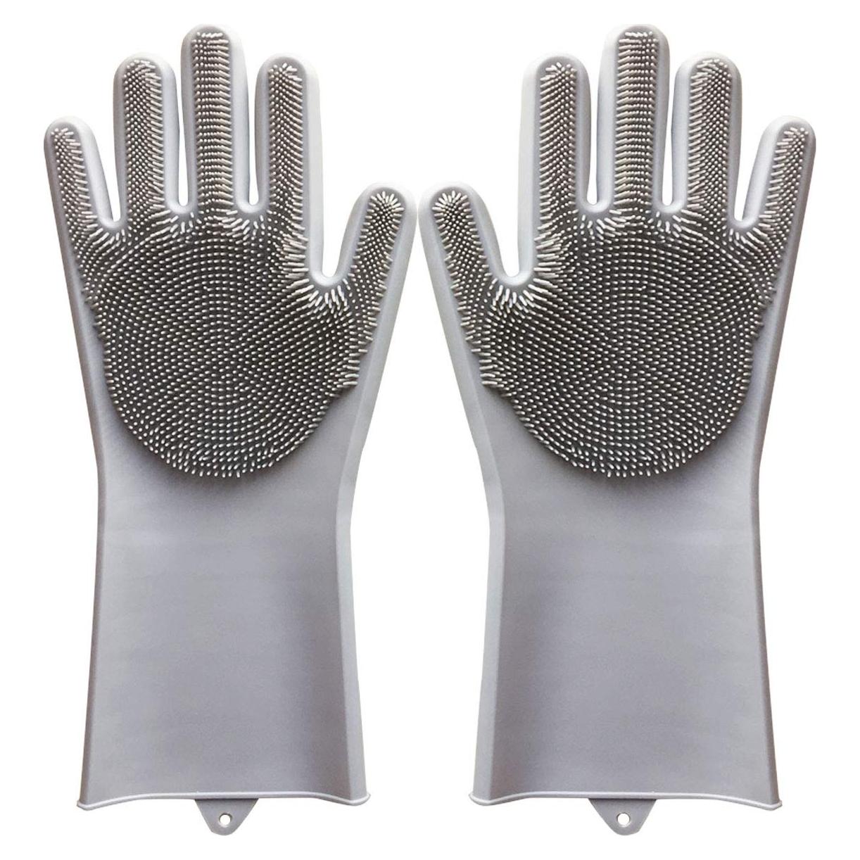 Guante de Acicalamiento para Mascotas Kissria - Silicona Gris