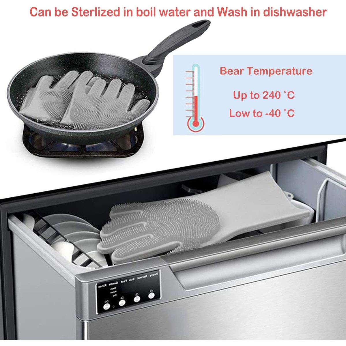 Guante de Acicalamiento para Mascotas Kissria - Silicona Gris