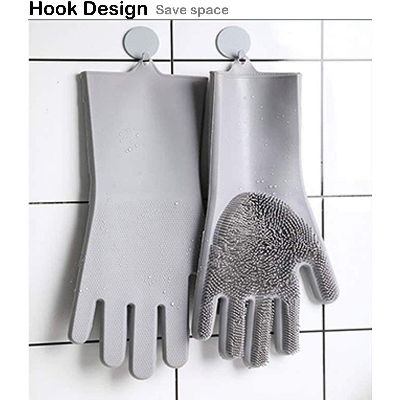 Guante de Acicalamiento para Mascotas Kissria - Silicona Gris