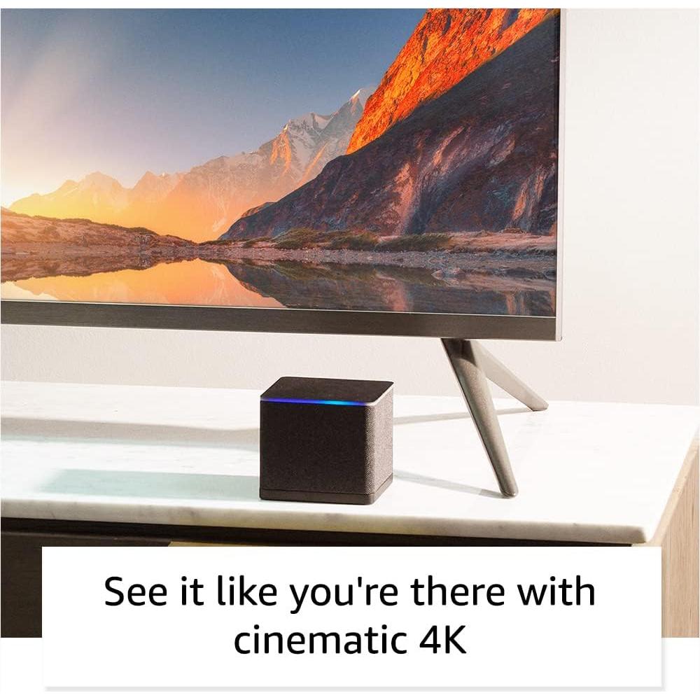 Fire TV Cube, with AI-powered Fire TV Search, Hands-free streaming device with Alexa, Wi-Fi 6E, 4K Ultra HD