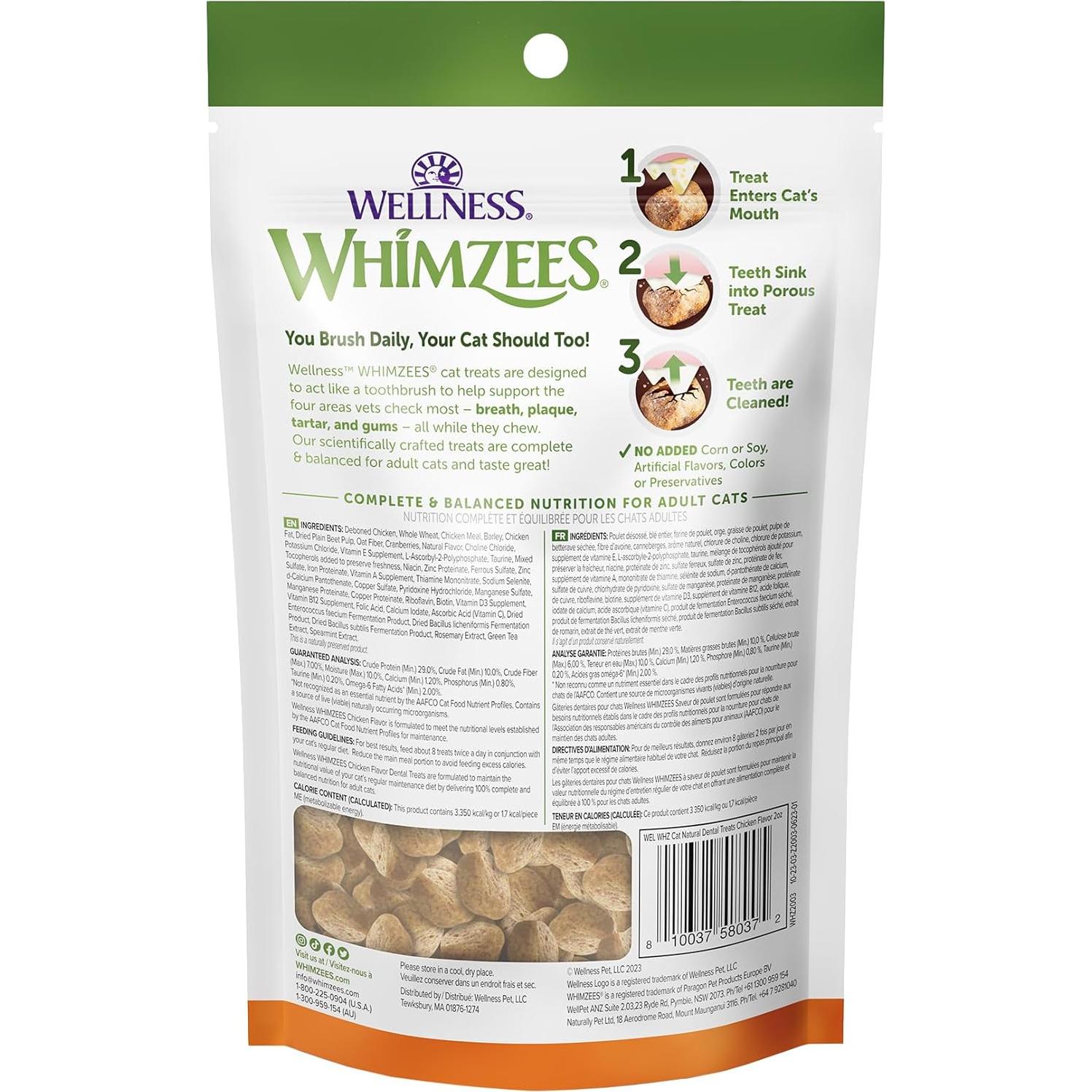 Golosinas Dentales para Gatos WHIMZEES Pollo 56.7g