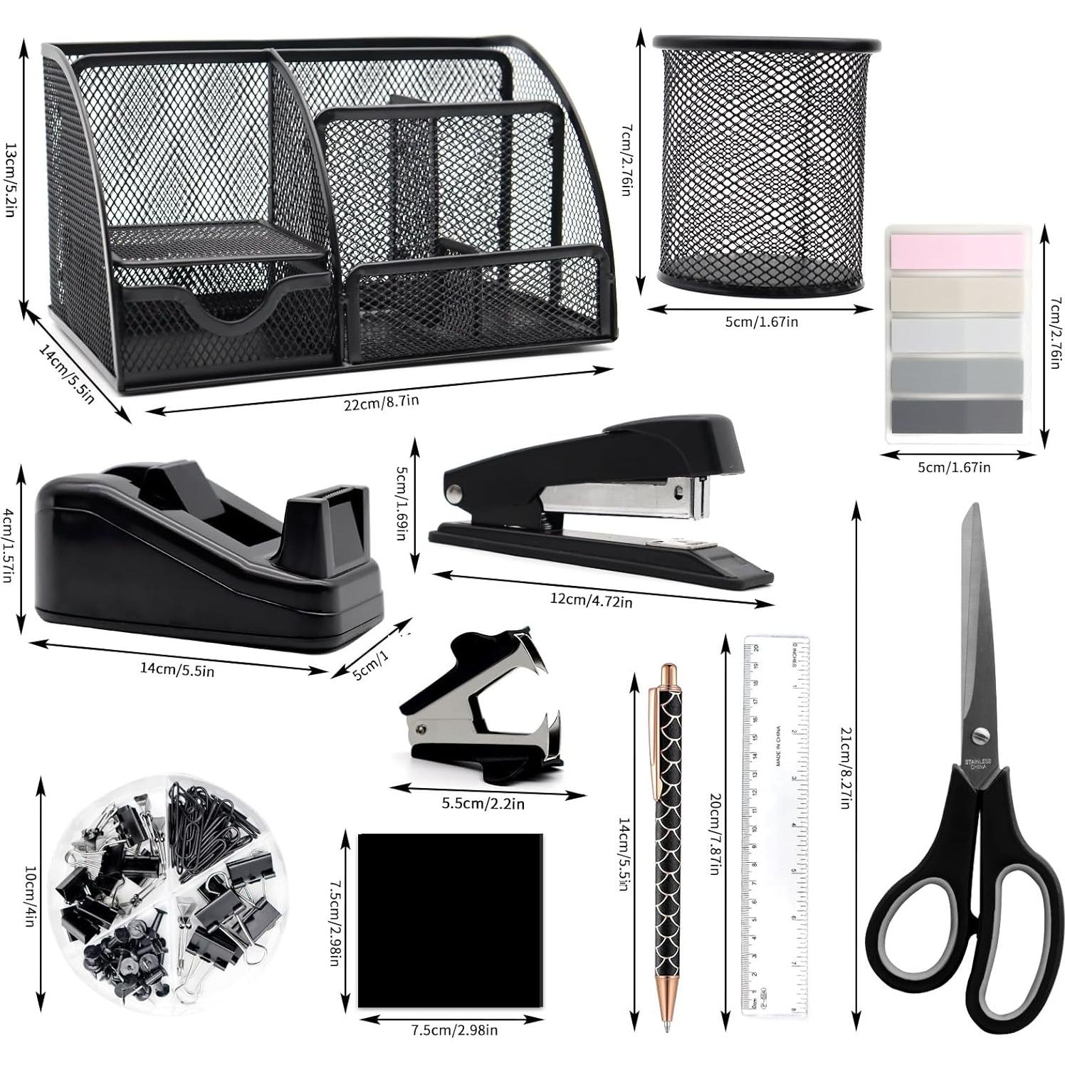 Juego Organizador de Escritorio 12 en 1 Shellvcase Negro