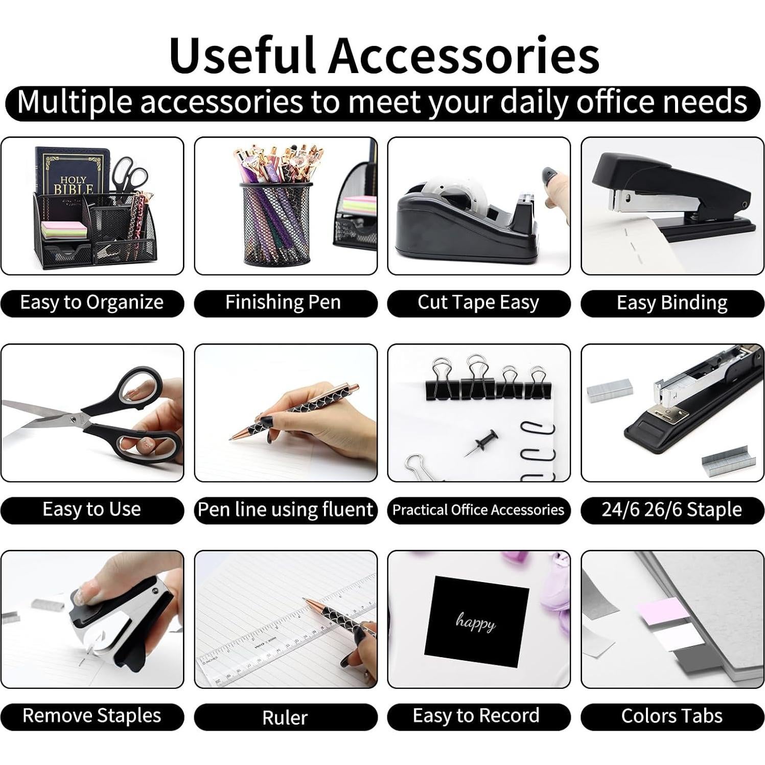 Juego Organizador de Escritorio 12 en 1 Shellvcase Negro