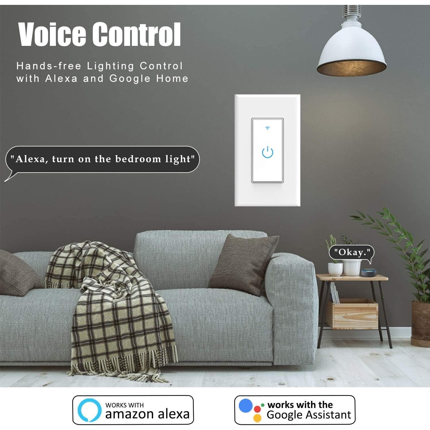 Interruptor de Luz Inteligente Lesim Doble WiFi 2 Pack