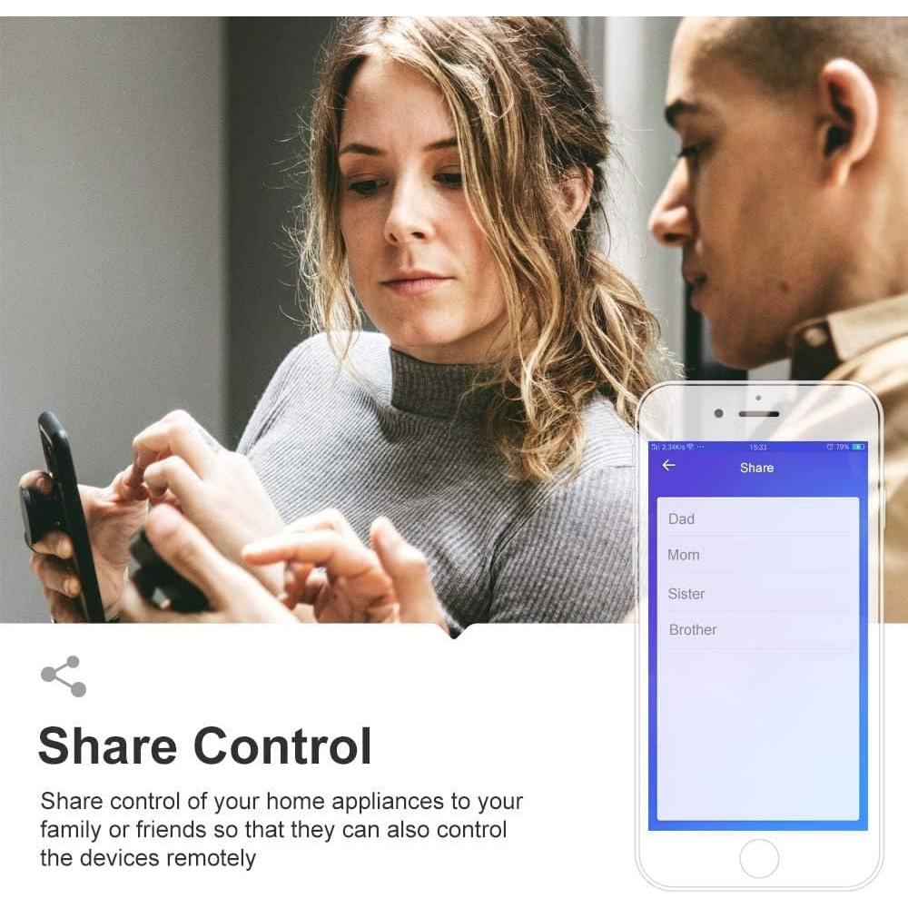 Interruptor de Luz Inteligente Lesim Doble WiFi 2 Pack
