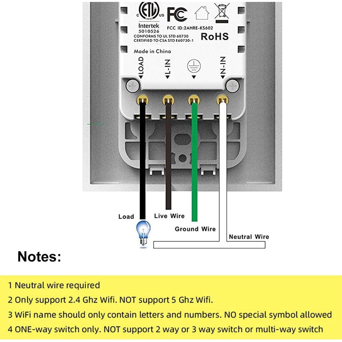 Interruptor de Luz Inteligente Lesim Doble WiFi 2 Pack