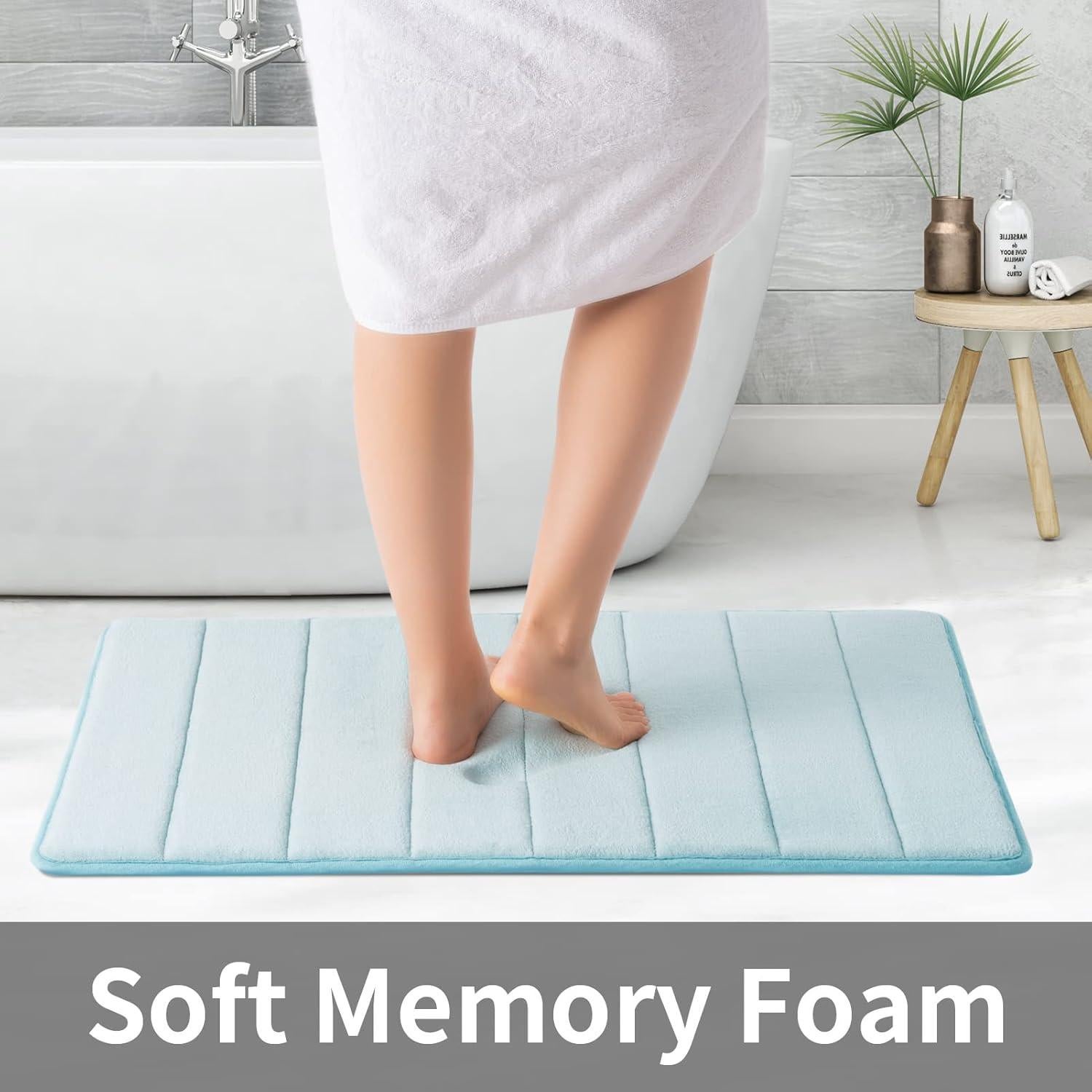 Alfombra de Baño Antideslizante ROSMARUS 43x61 cm Azul