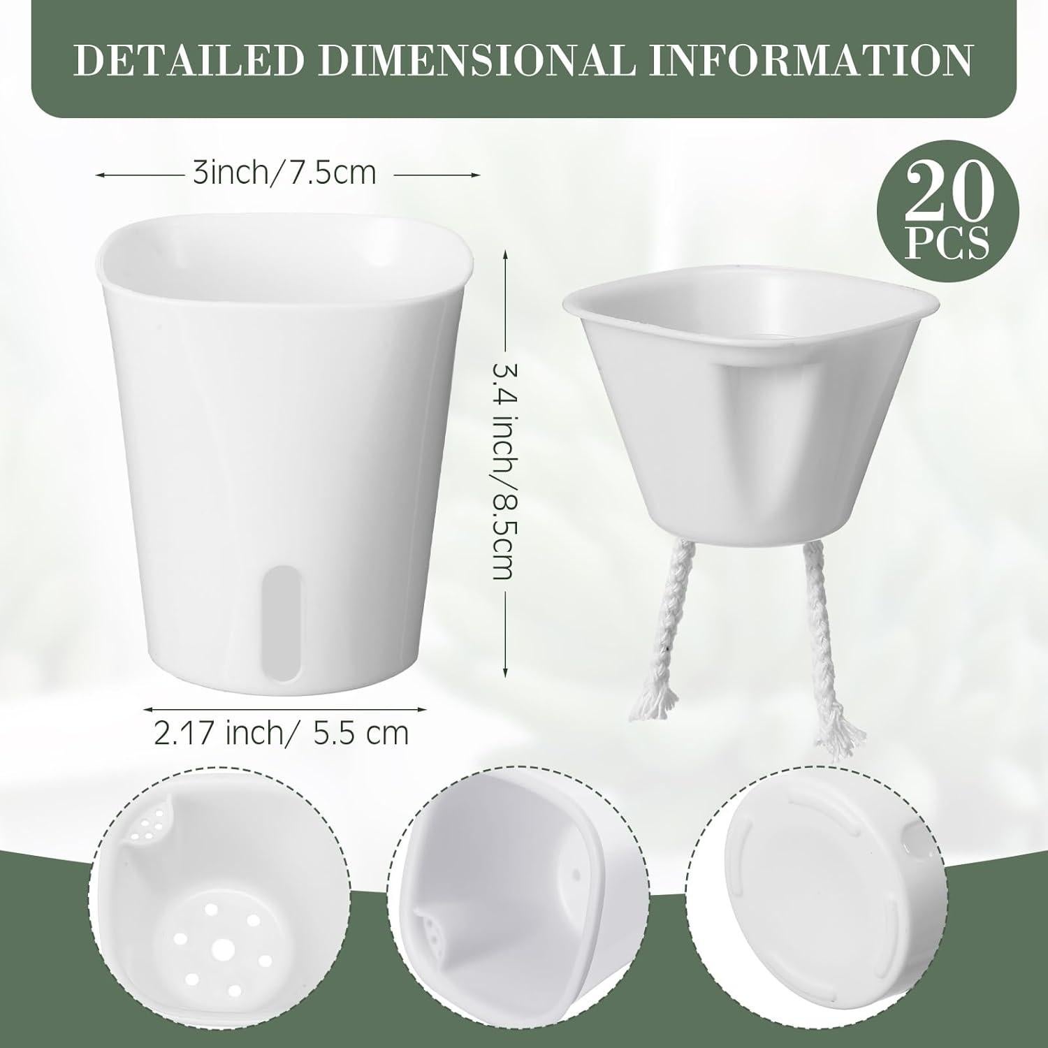 20 Macetas Autorriego Ziliny 7.5x8.5cm para Interior