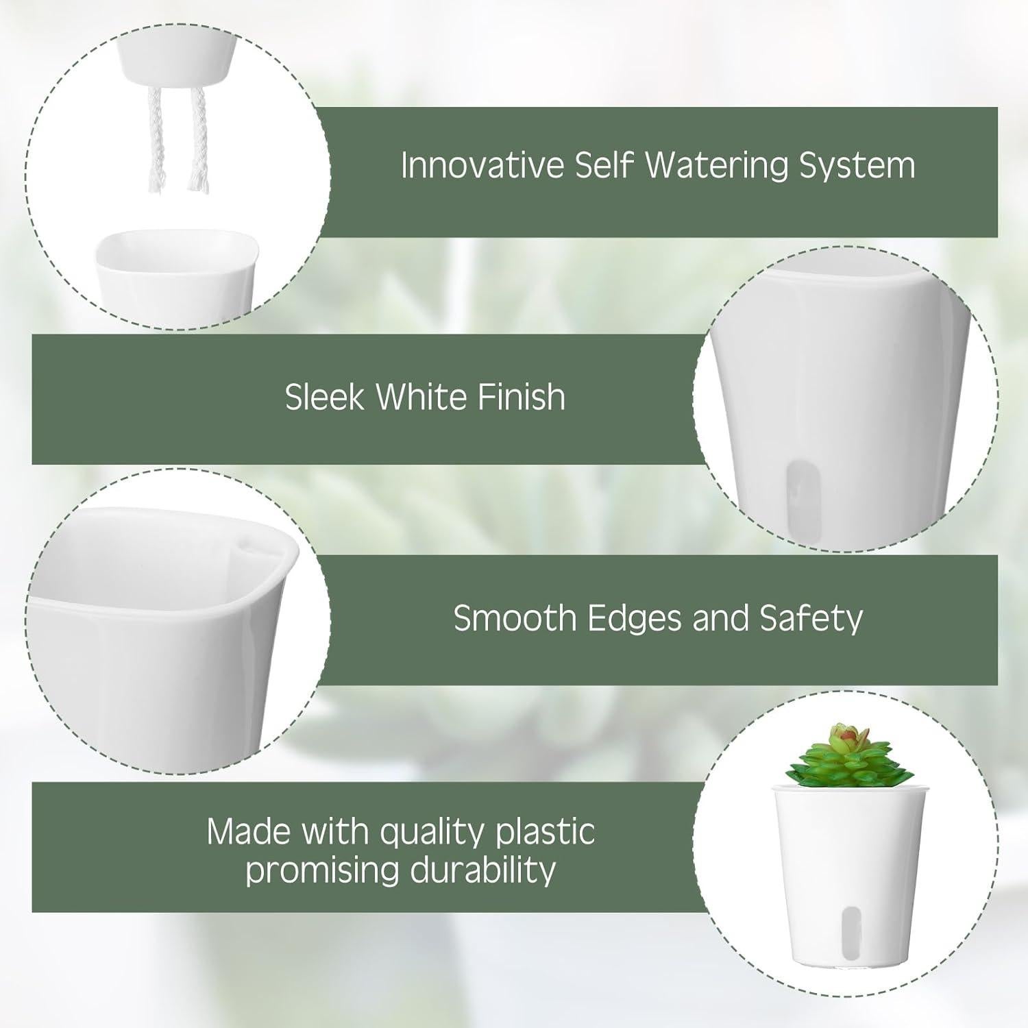 20 Macetas Autorriego Ziliny 7.5x8.5cm para Interior