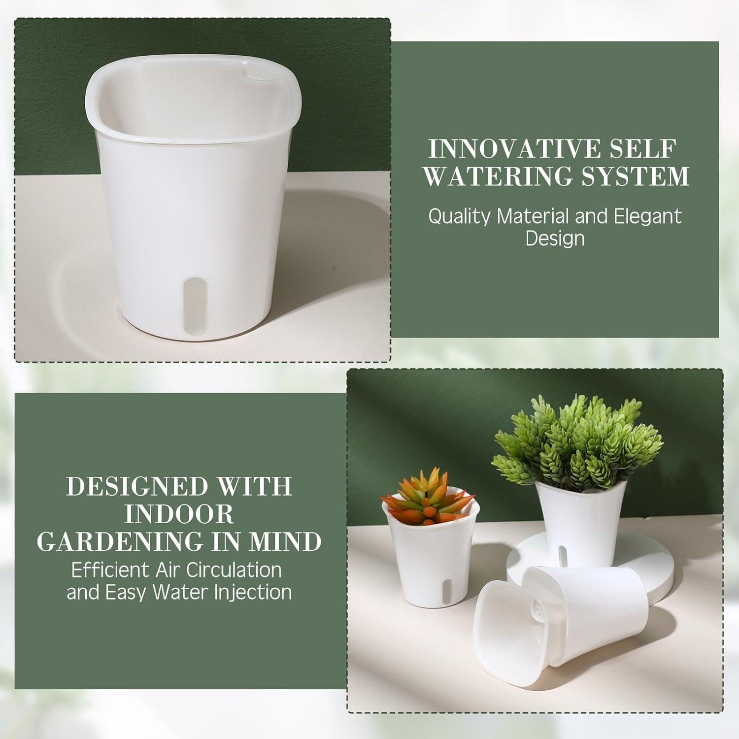 20 Macetas Autorriego Ziliny 7.5x8.5cm para Interior