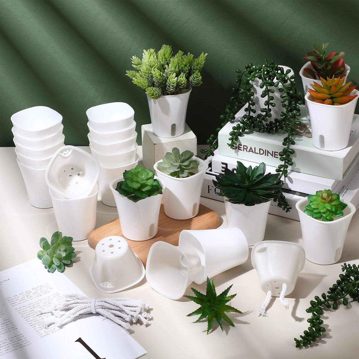 20 Macetas Autorriego Ziliny 7.5x8.5cm para Interior