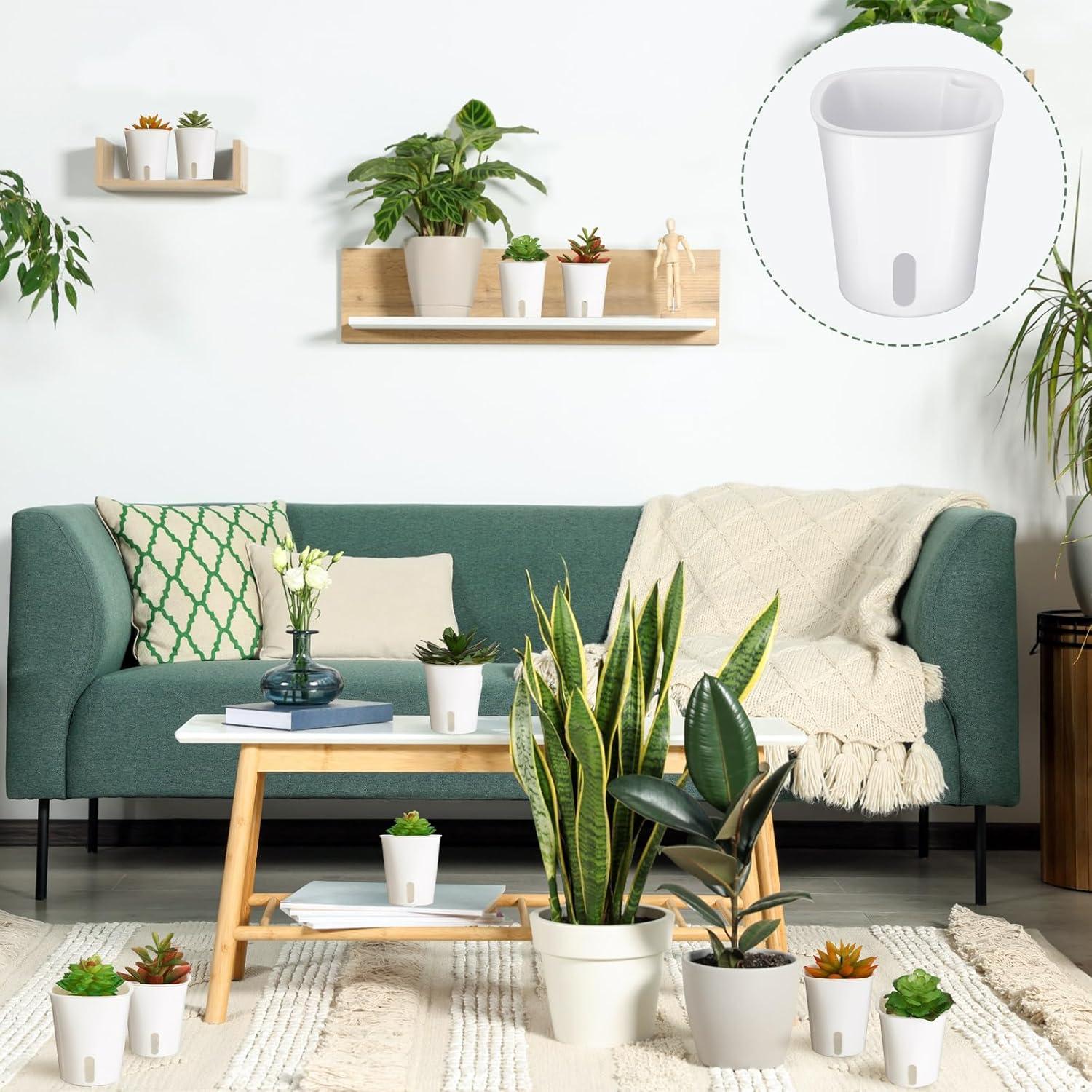 20 Macetas Autorriego Ziliny 7.5x8.5cm para Interior