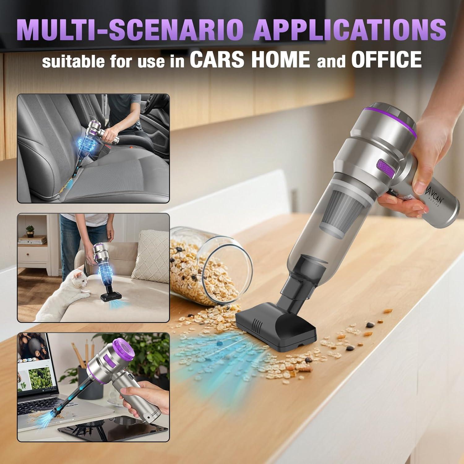 Aspiradora de Coche Portátil VCAN ACTIVE 18000PA Sin Cable