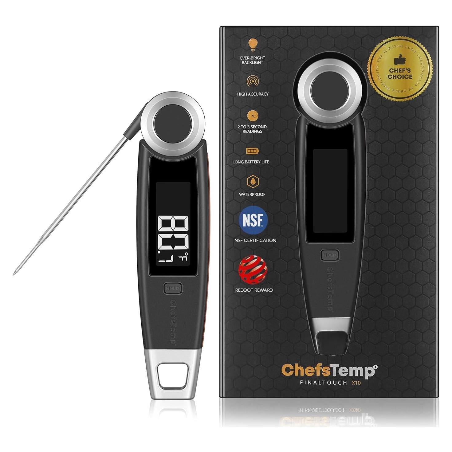 Termómetro Digital de Carne ChefsTemp X10 Impermeable 270°