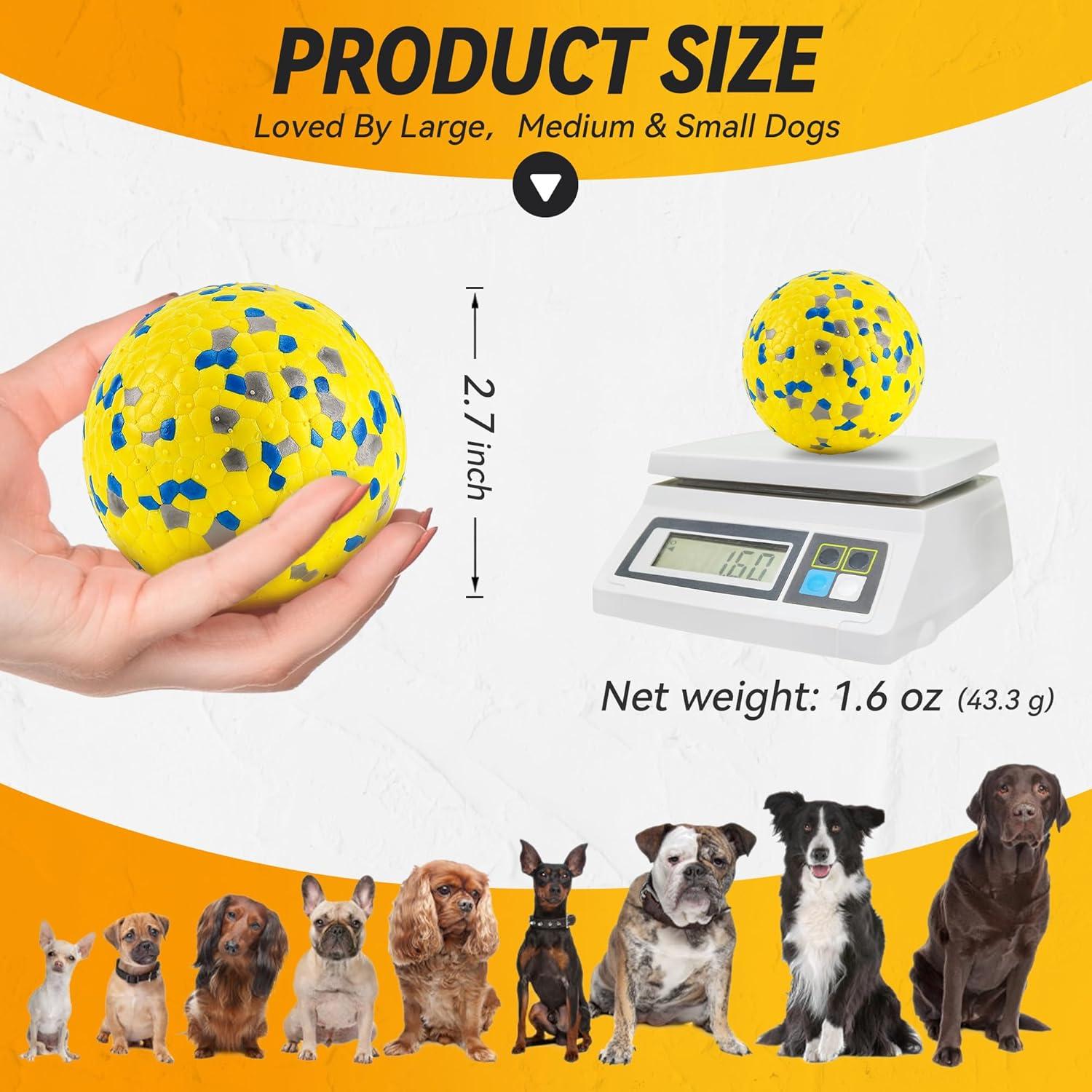 Pelotas para Perros FUSOTO 7 cm Rebotantes Amarillo (2 Pzs)