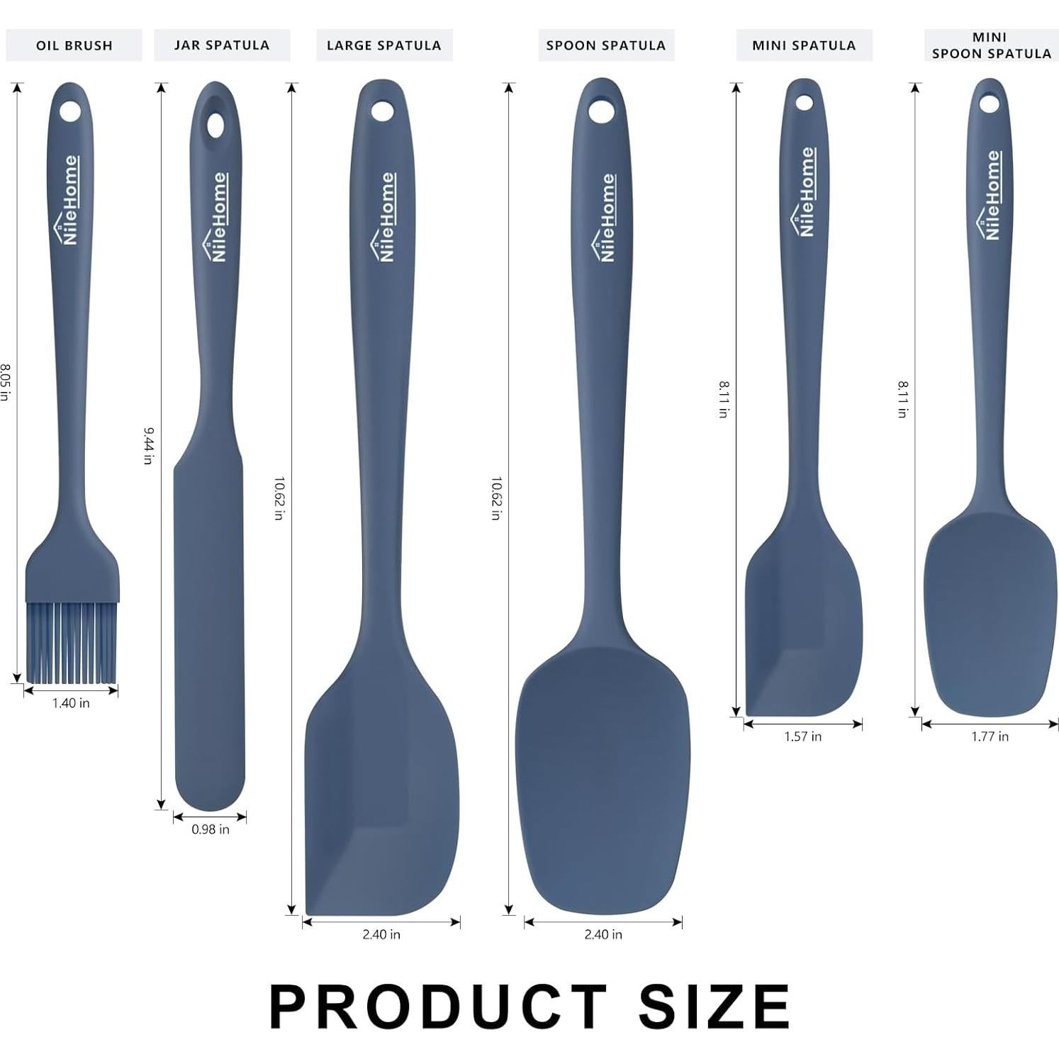 Juego de Espátulas de Silicona NileHome 6 Piezas Grado Alimenticio