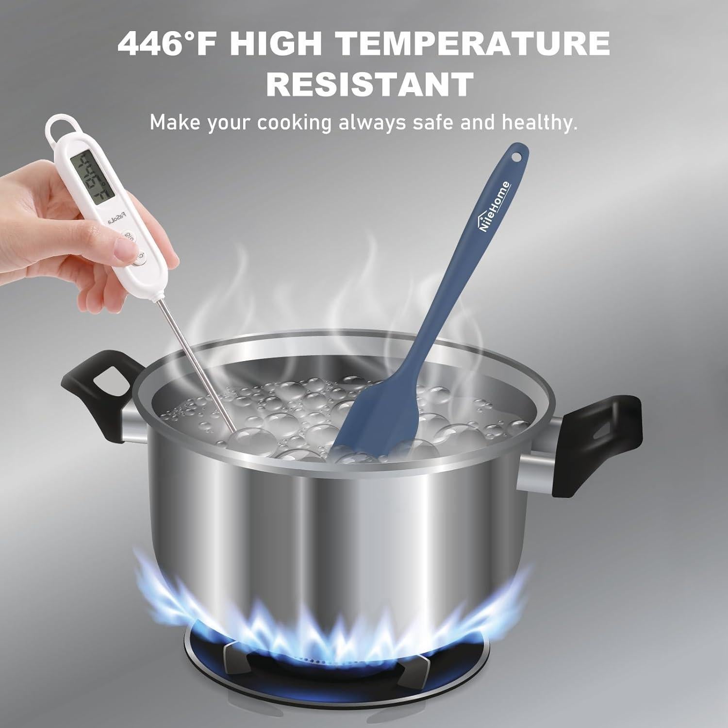 Juego de Espátulas de Silicona NileHome 6 Piezas Grado Alimenticio