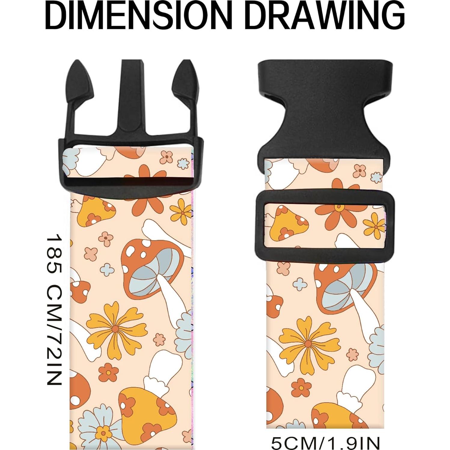 Correas de Equipaje Ajustables ASJHFDIR - Lindos Hongos Coloridos