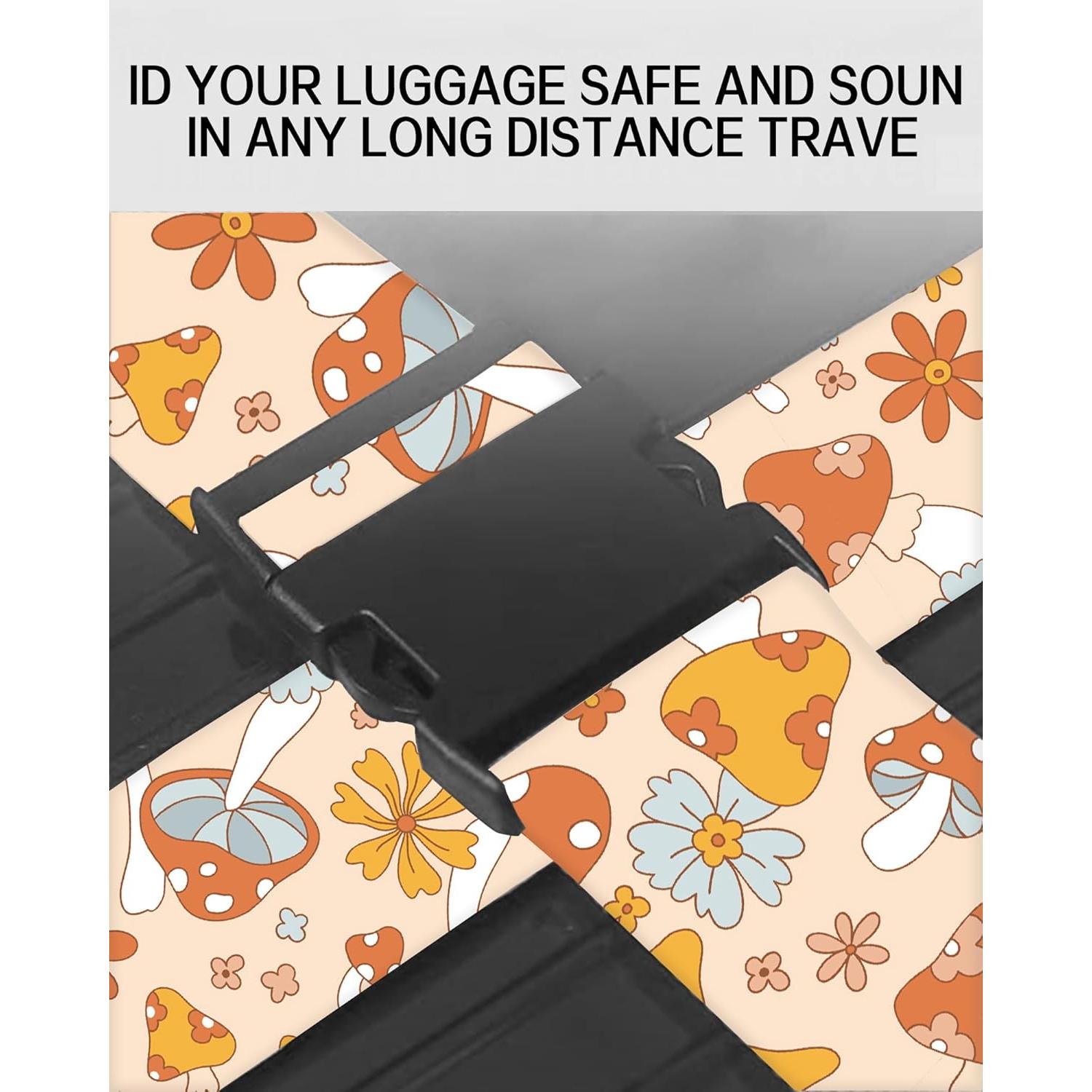 Correas de Equipaje Ajustables ASJHFDIR - Lindos Hongos Coloridos