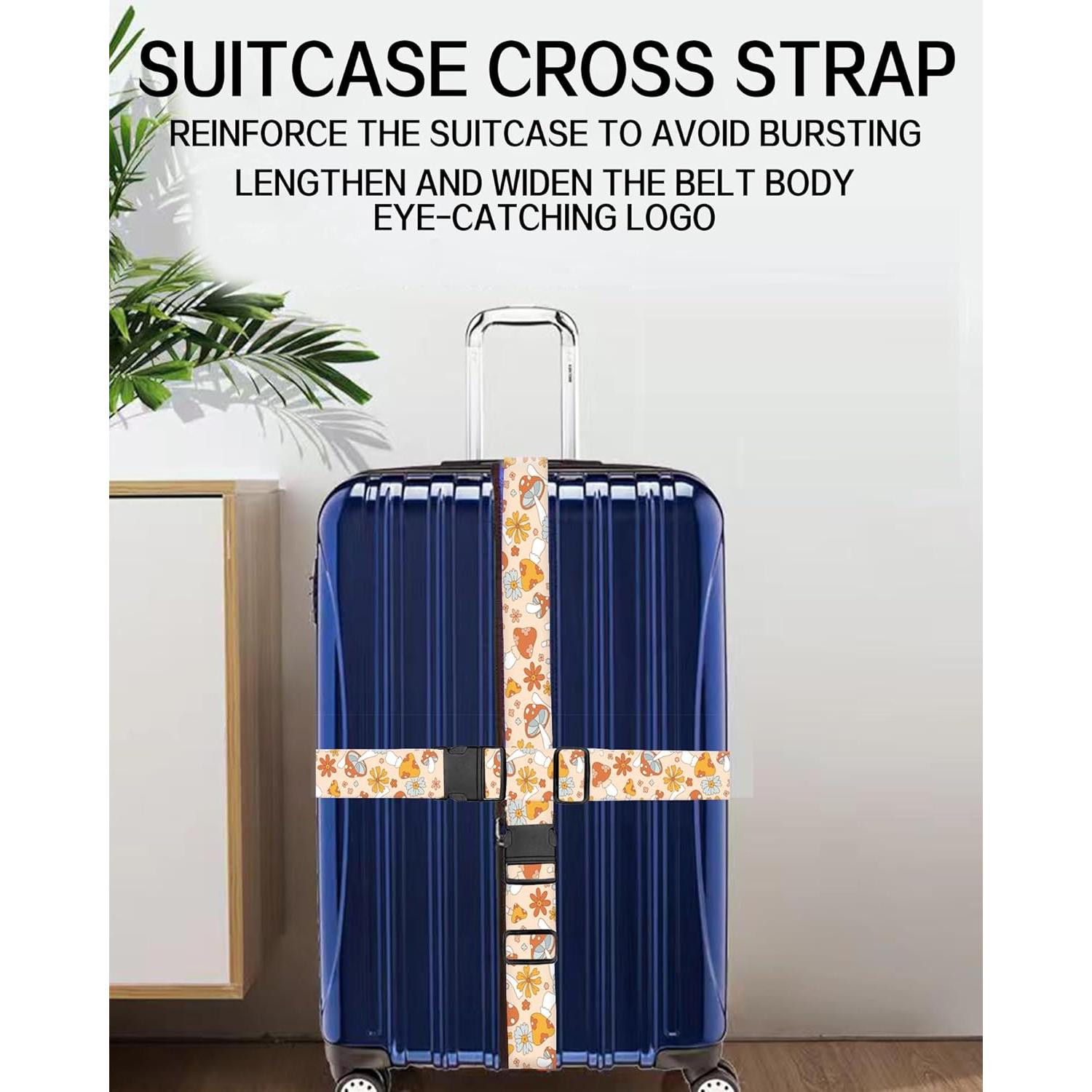 Correas de Equipaje Ajustables ASJHFDIR - Lindos Hongos Coloridos