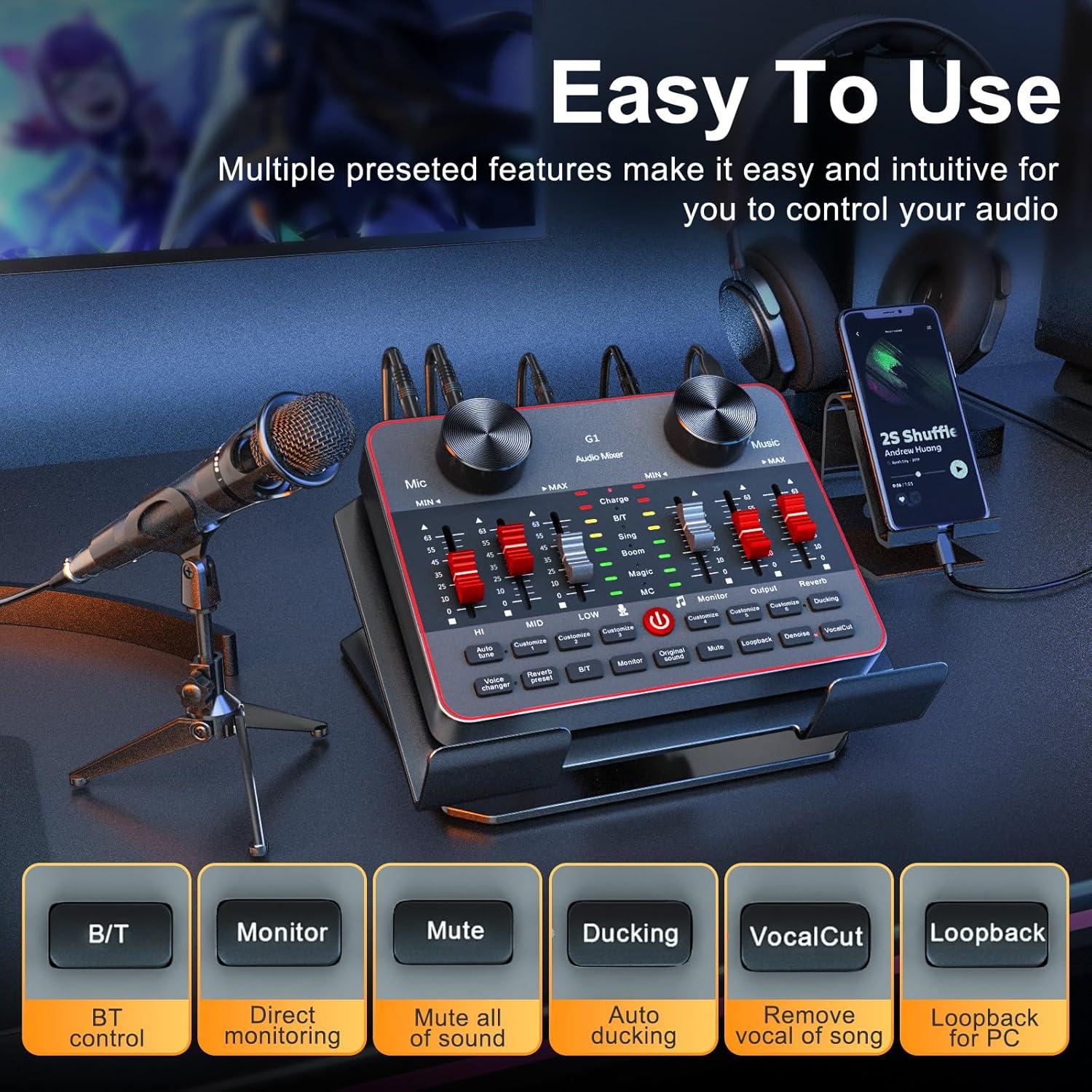 Kit Mezclador de Audio G1 para Streaming y Podcasting