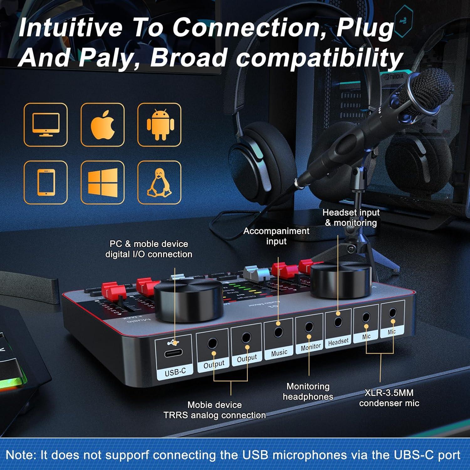 Kit Mezclador de Audio G1 para Streaming y Podcasting