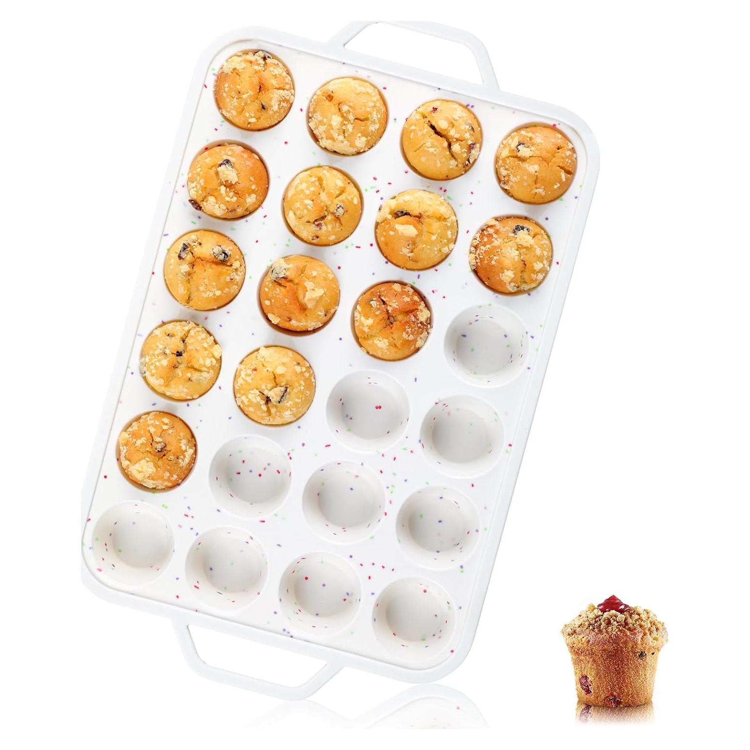 Molde para Muffin Mini Vinino 24 Tazas Silicona Antiadherente