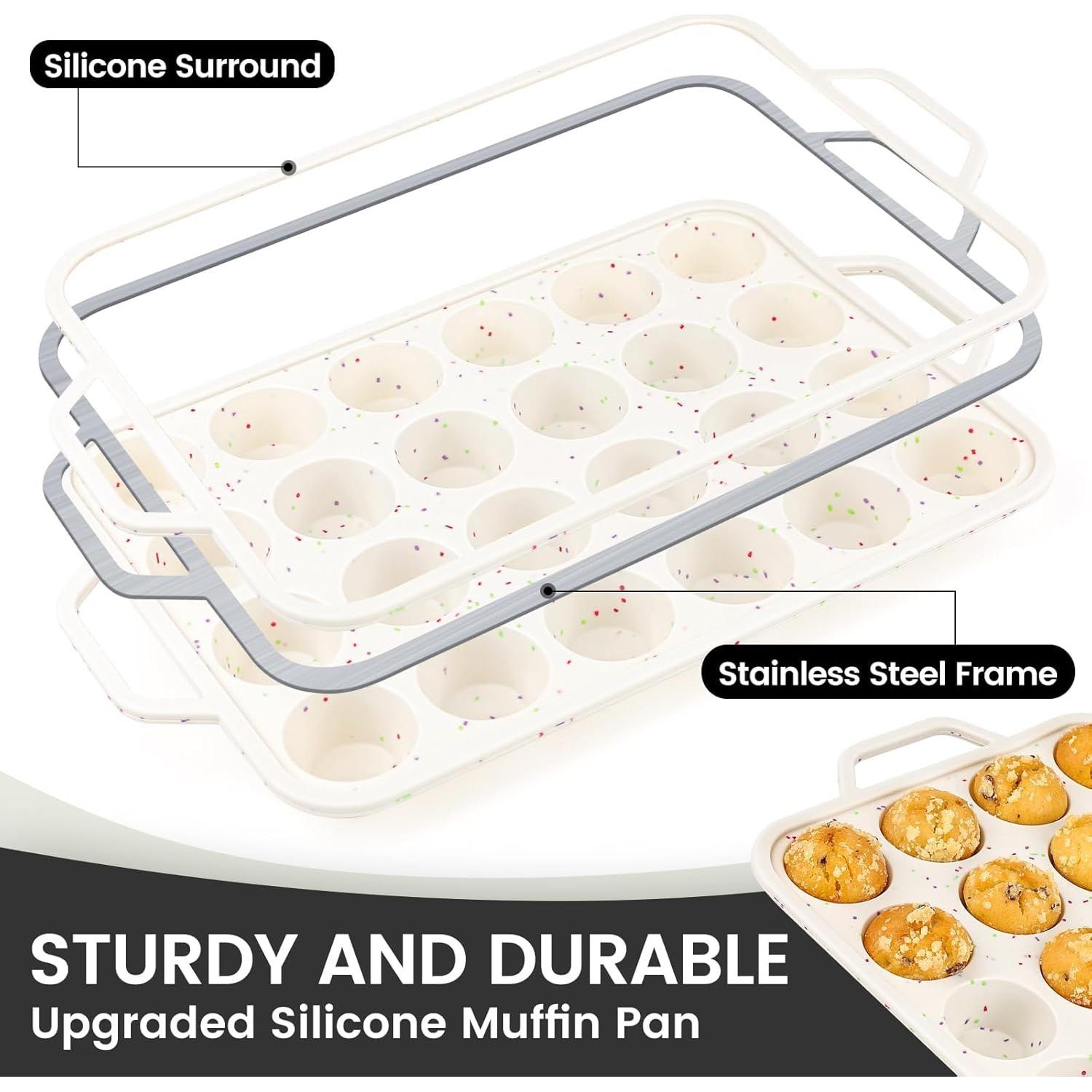 Molde para Muffin Mini Vinino 24 Tazas Silicona Antiadherente