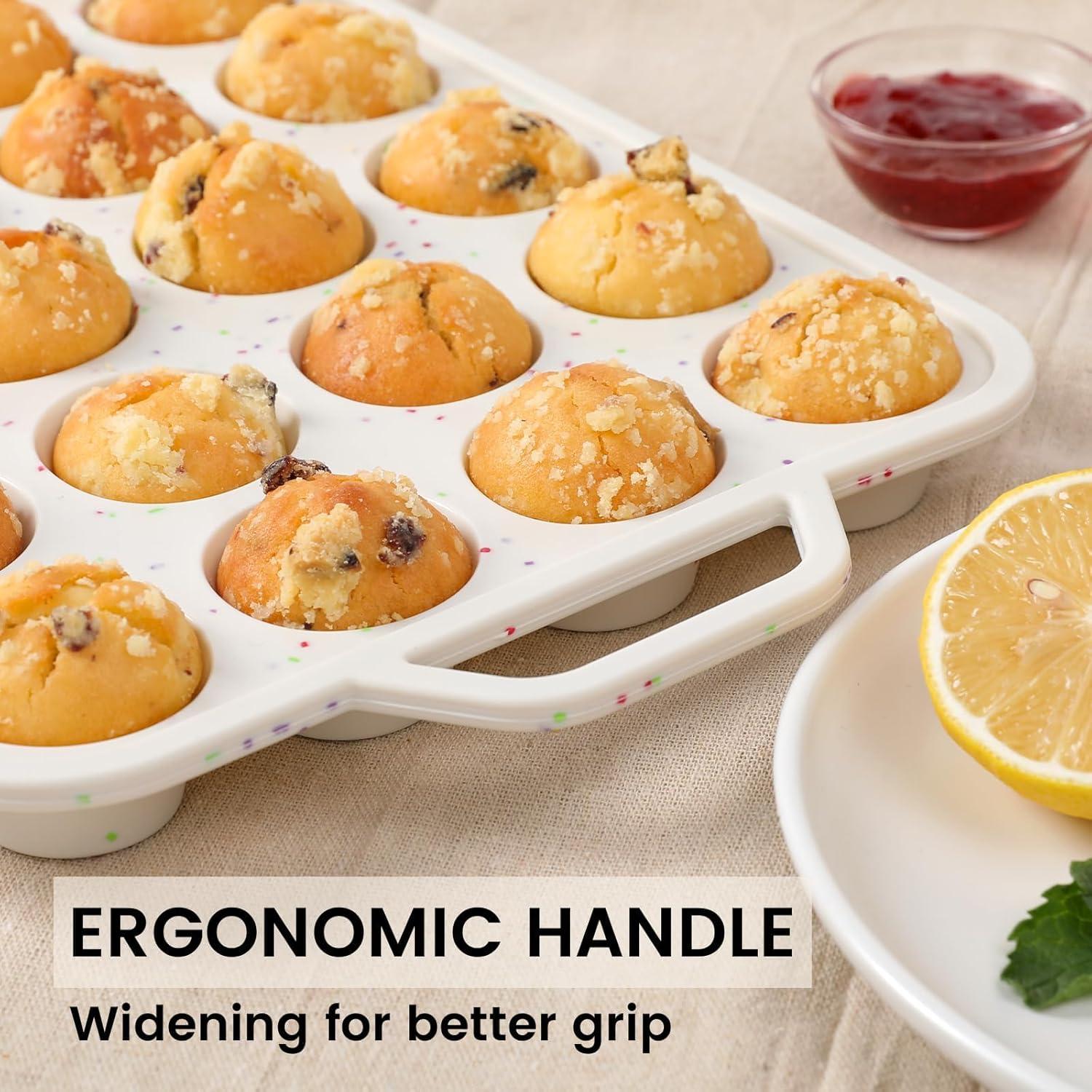 Molde para Muffin Mini Vinino 24 Tazas Silicona Antiadherente