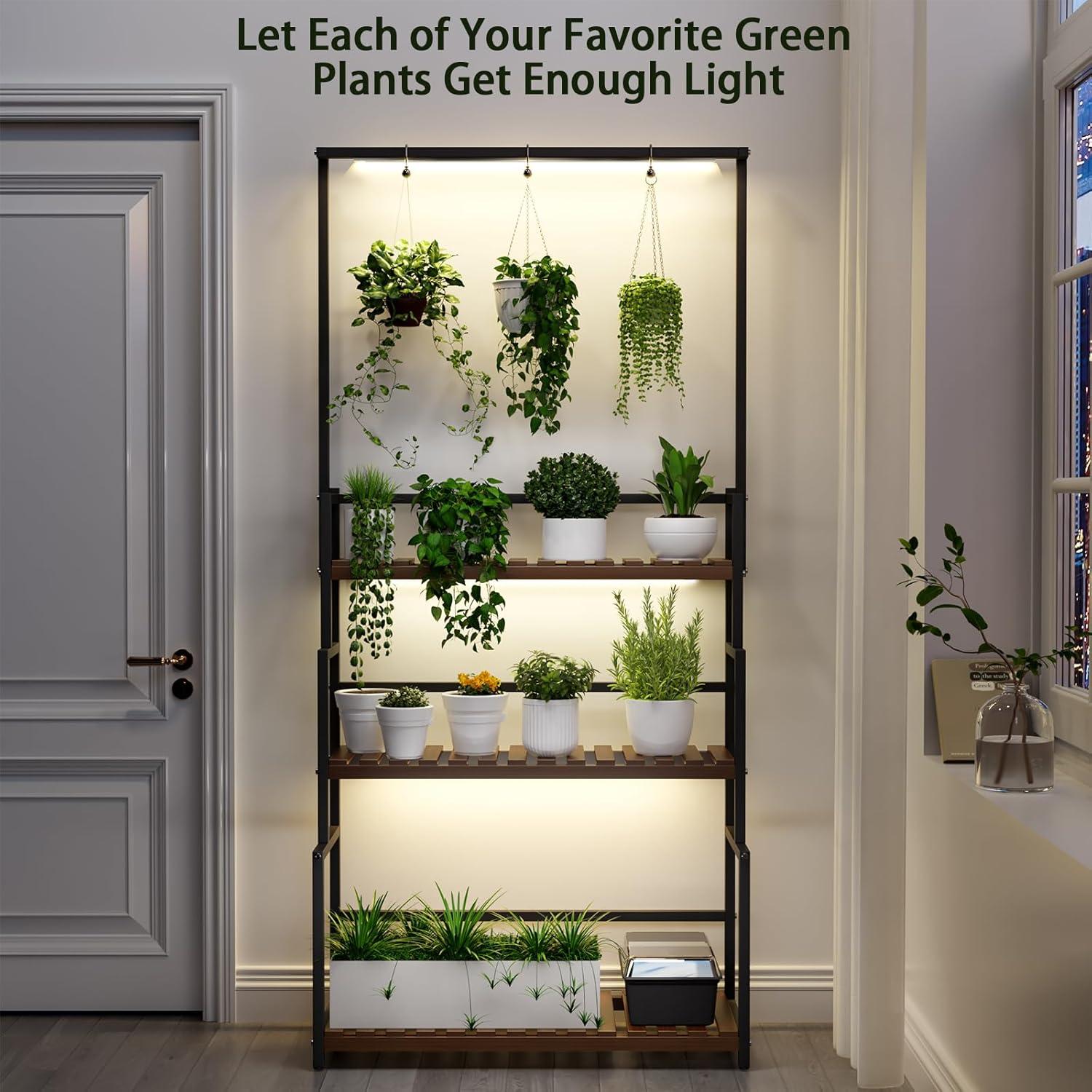 Soporte de Planta Colgante Nedechom con Luz de Crecimiento 3 Niveles