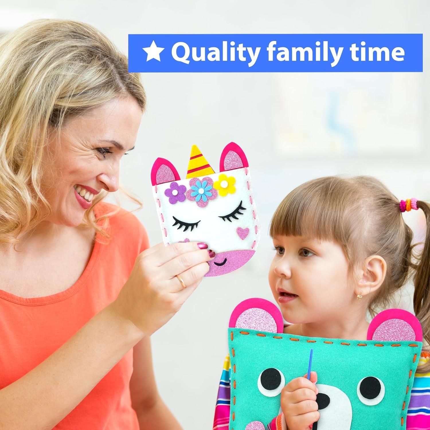 KRAFUN Kit de Costura para Niños 7 Proyectos DIY Creativos