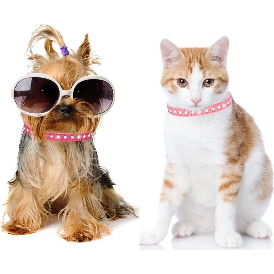 Collar para Perros Pequeños Serijoars Rosa Strass XS