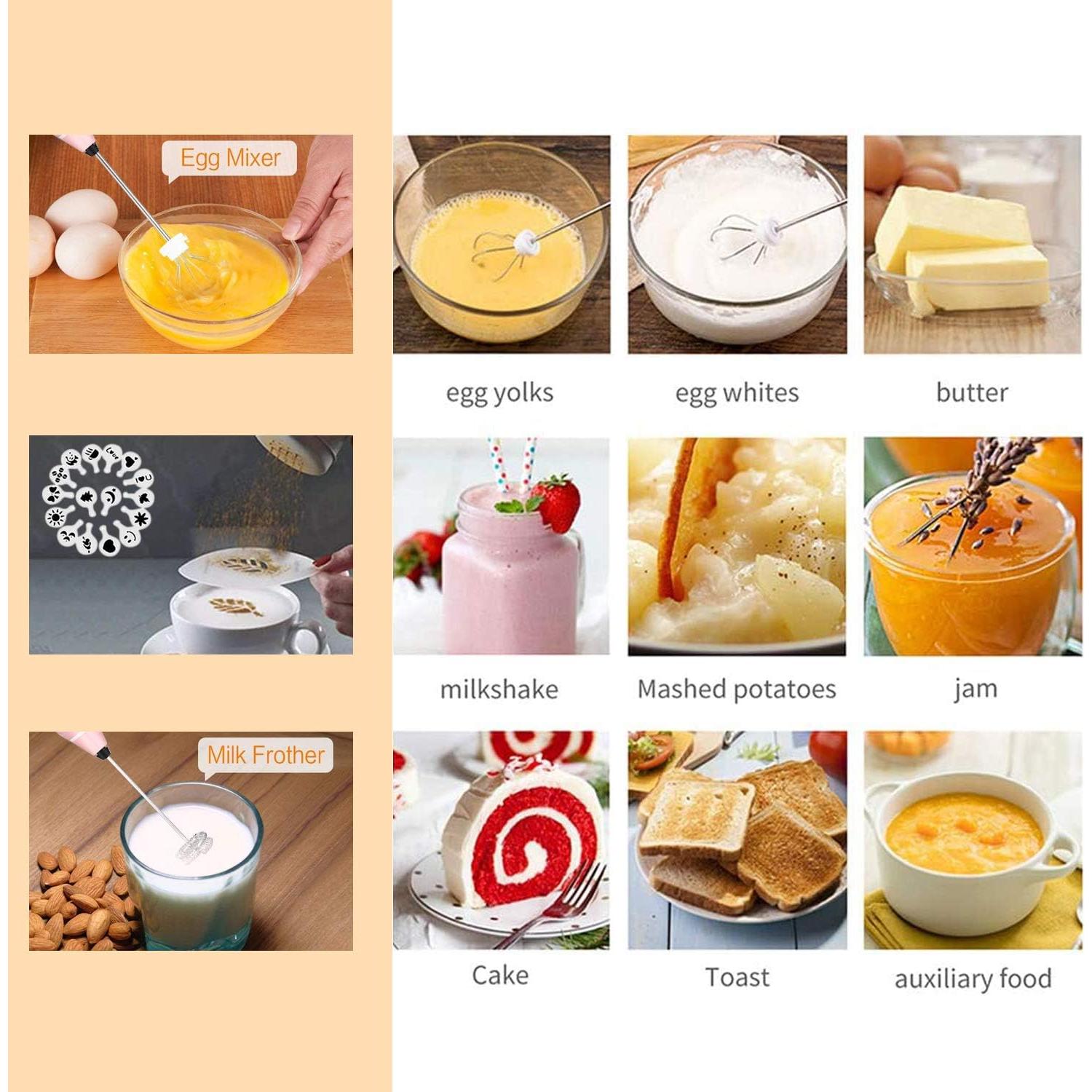 Espumador de Leche Recargable Gbivbe Rosa 3 Velocidades