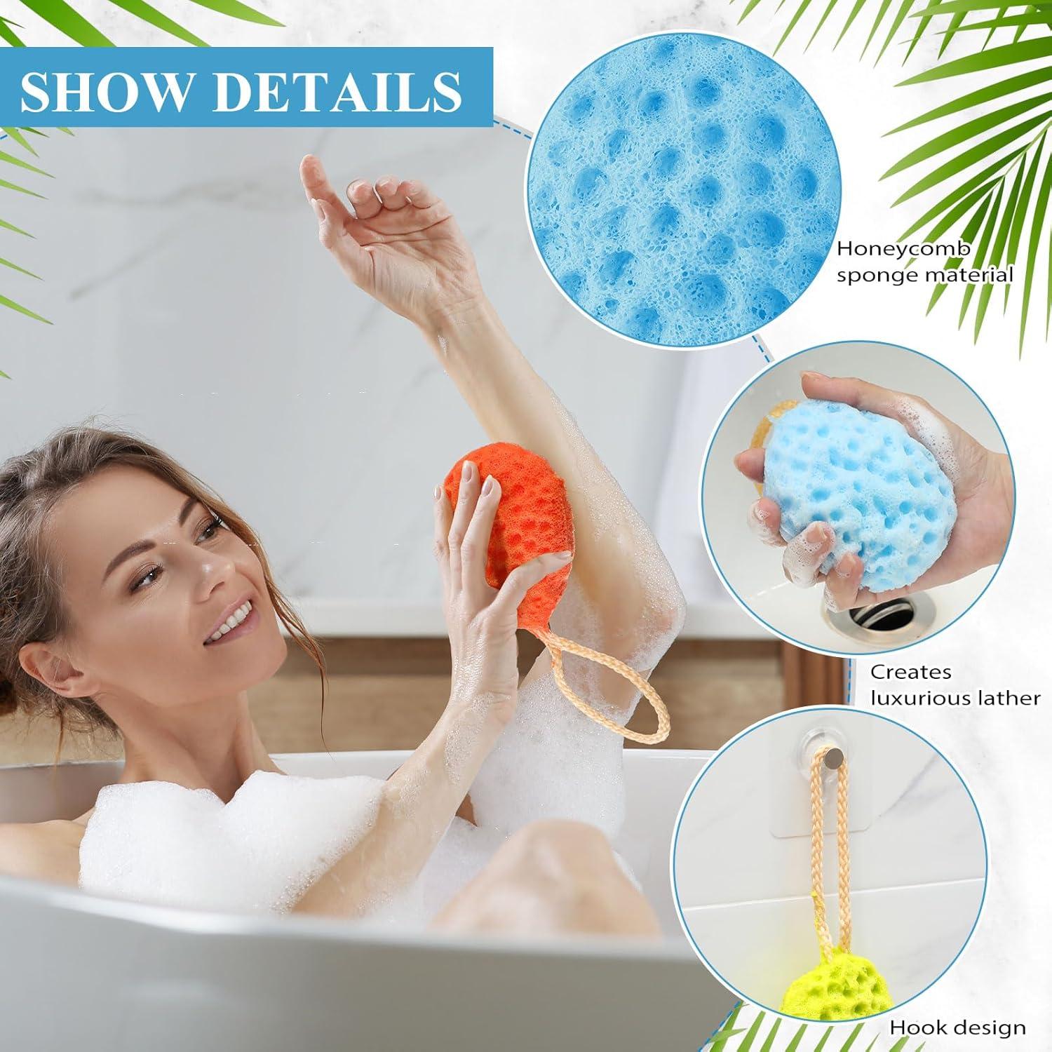 Paquete de 6 Esponjas de Baño Exfoliantes FoldTier 10x8cm