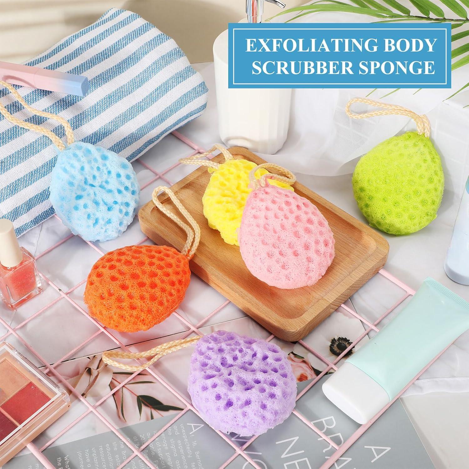 Paquete de 6 Esponjas de Baño Exfoliantes FoldTier 10x8cm