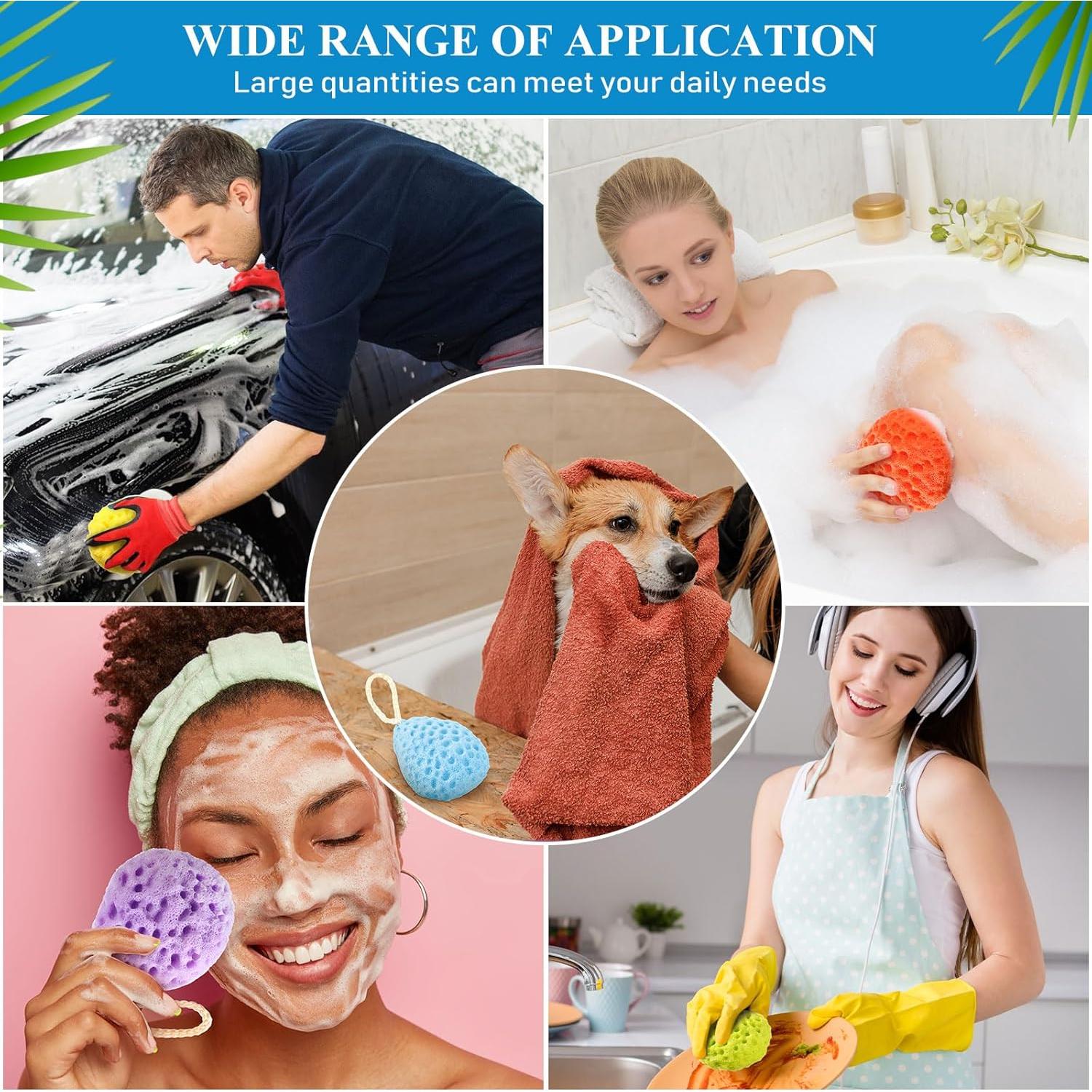 Paquete de 6 Esponjas de Baño Exfoliantes FoldTier 10x8cm