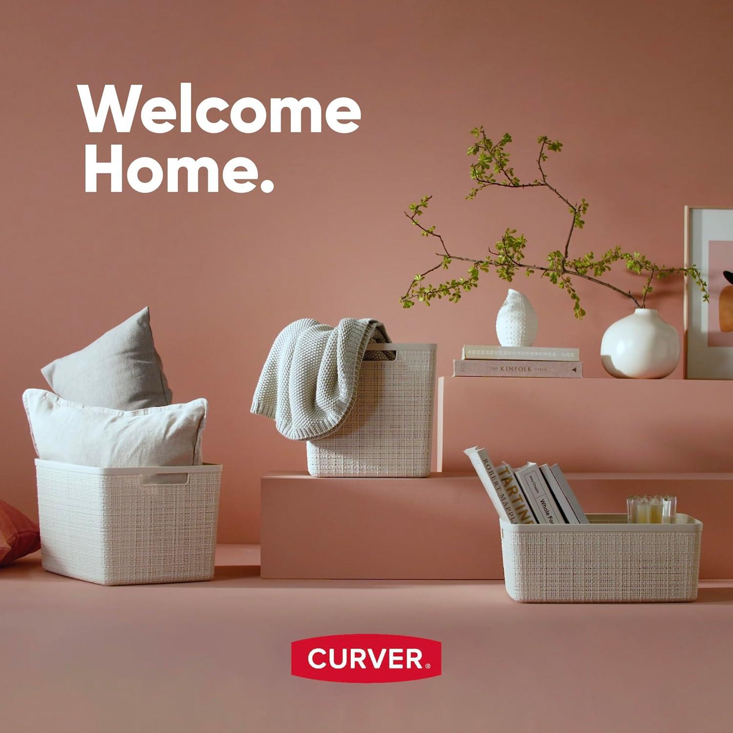 Conjunto de 6 Cestas de Almacenamiento Curver Medianas Negras