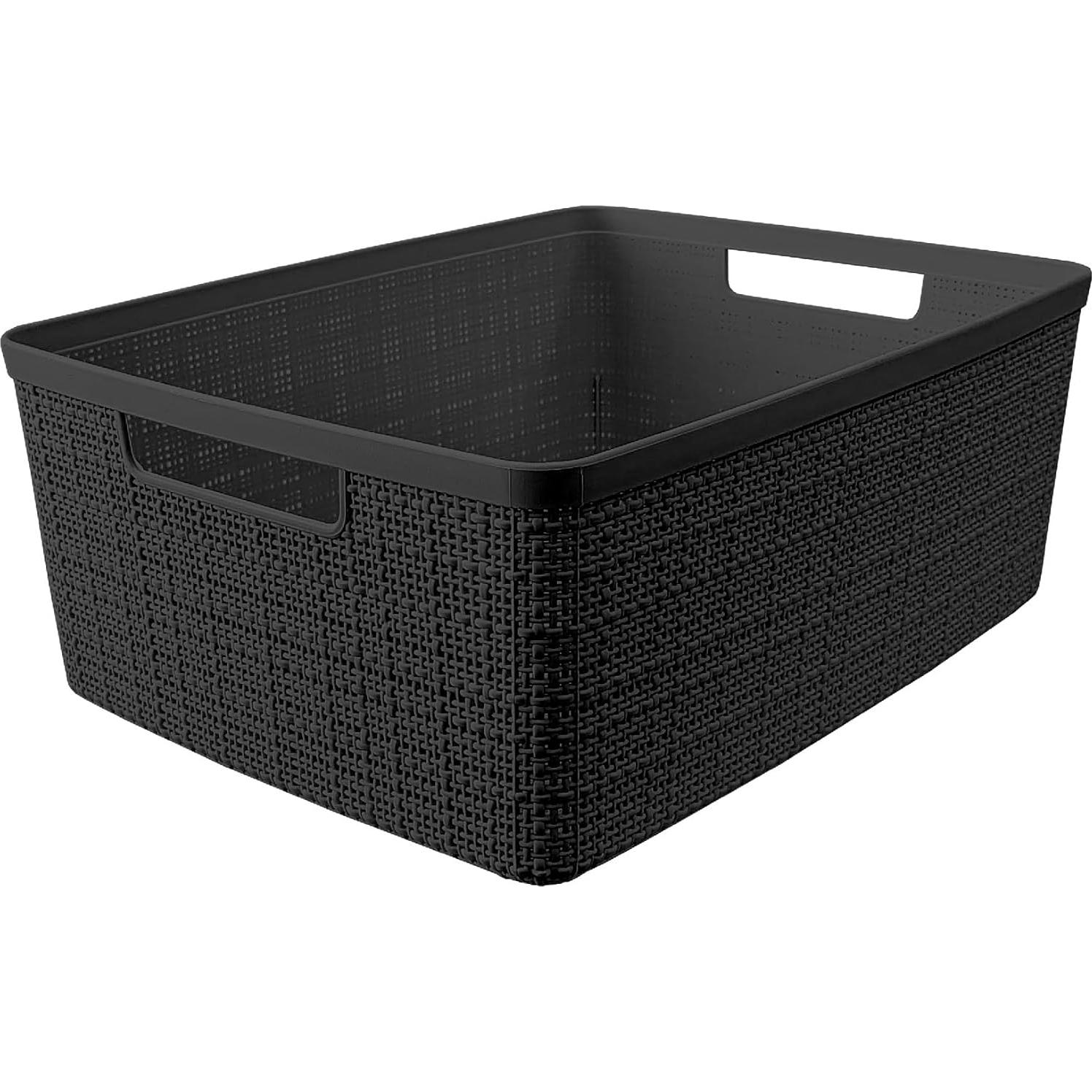 Conjunto de 6 Cestas de Almacenamiento Curver Medianas Negras