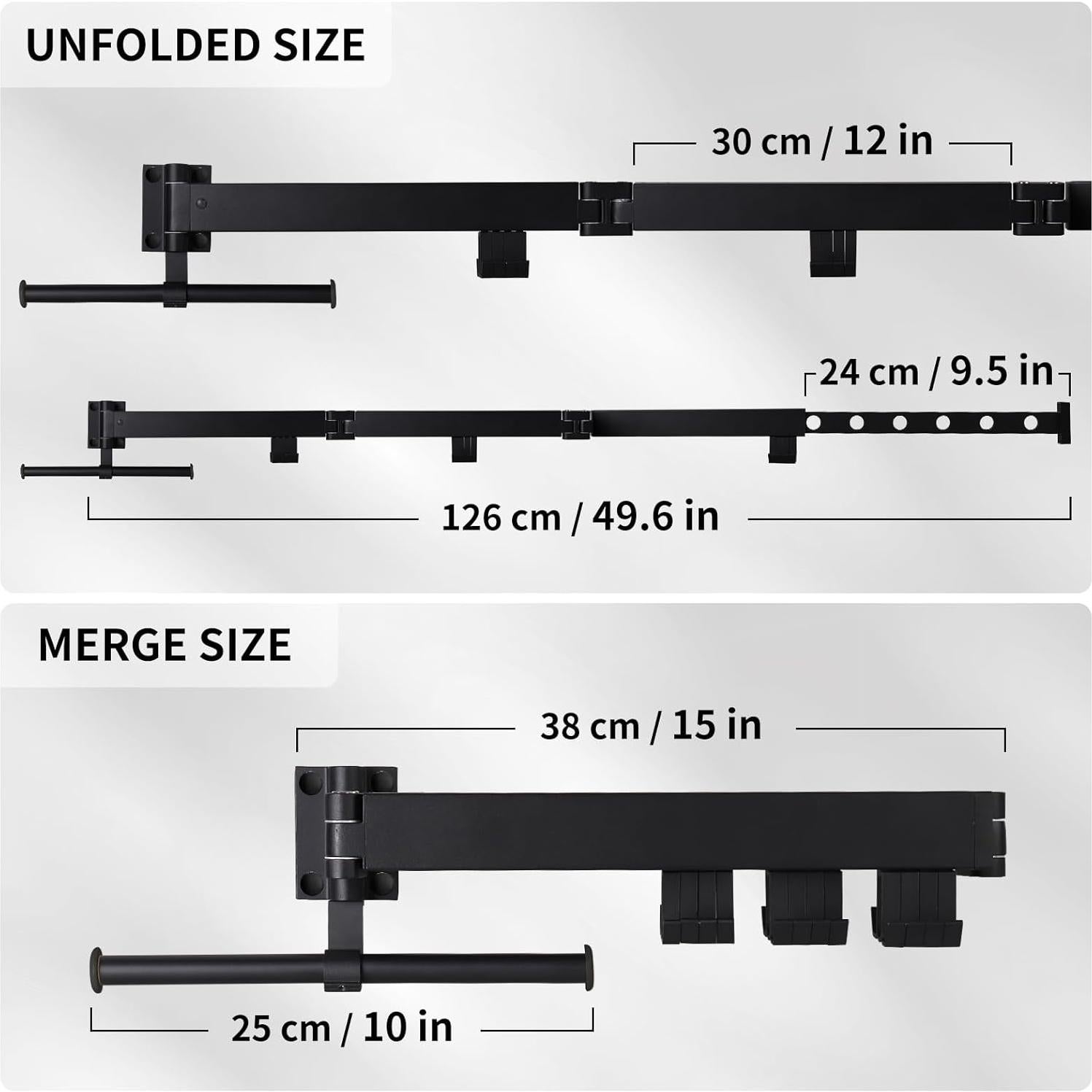 Estante Plegable de Secado RFOUO Montado en Pared Negro
