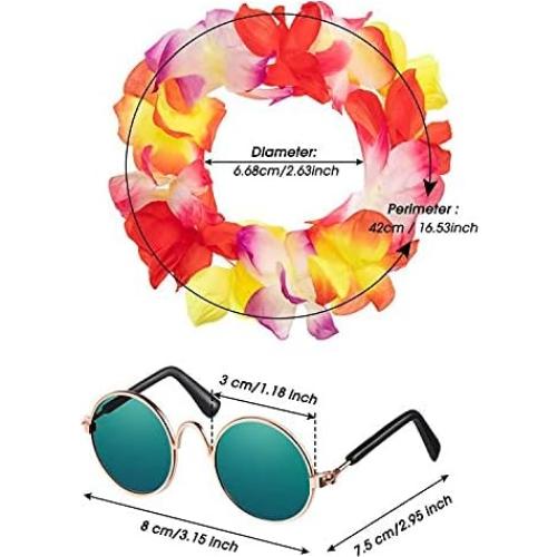 Disfraz Hawaiano para Perros Geyoga 3 Piezas Verano