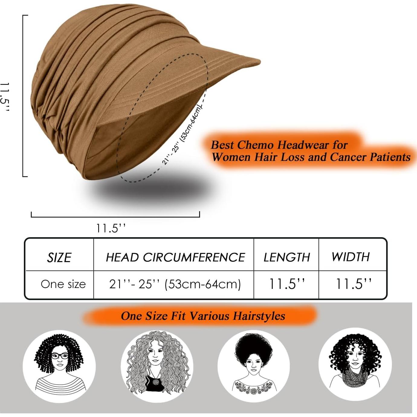 6 Gorras Suaves para Cáncer Mujeres - Quimioterapia Elegantes