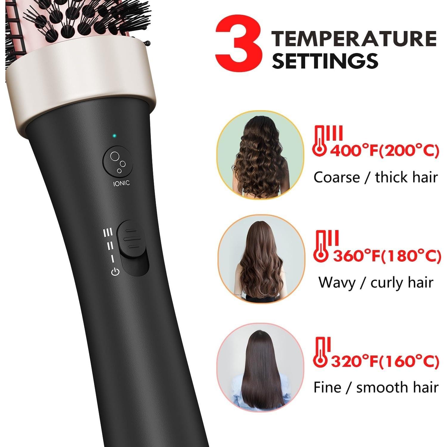 Cepillo Térmico Iónico Volumizador Cerámica 3,81 cm Doble Voltaje