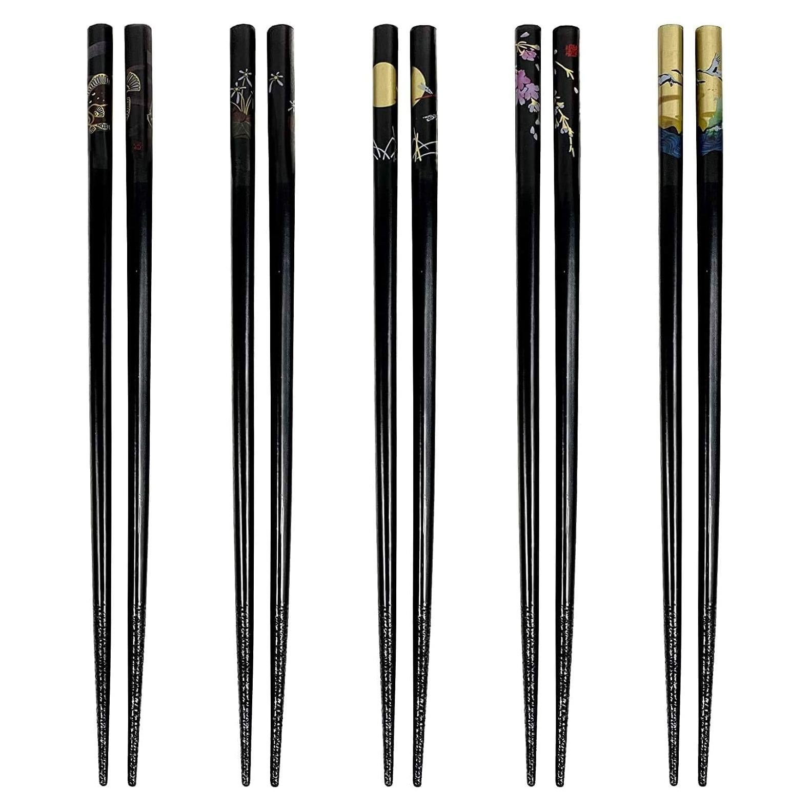 Set de 5 Pares de Palillos de Bambú JapanBargain 23 cm