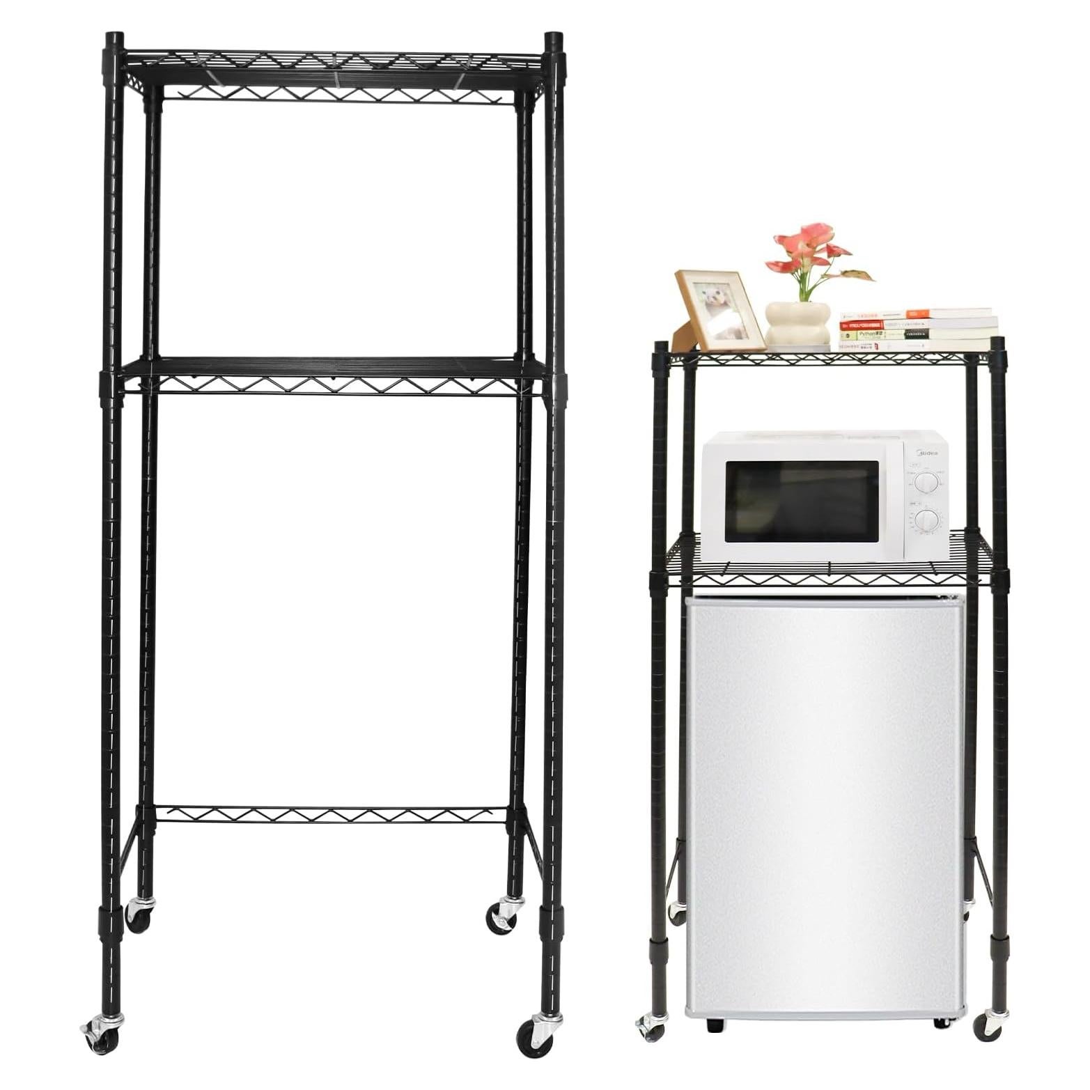 Estante Organizador Podoy para Mini Nevera y Microondas Negro