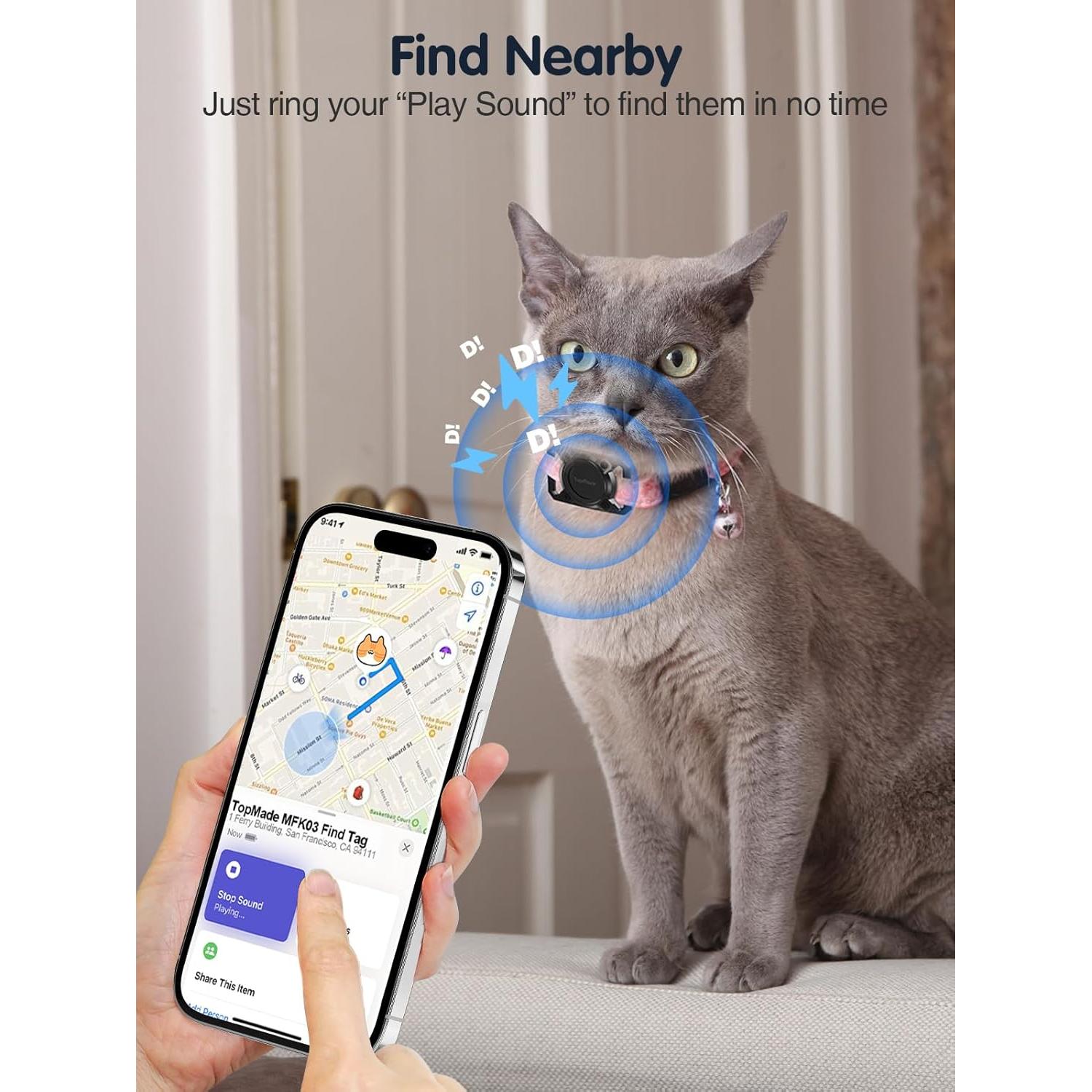 Rastreador Inteligente TopMade para Mascotas Bluetooth