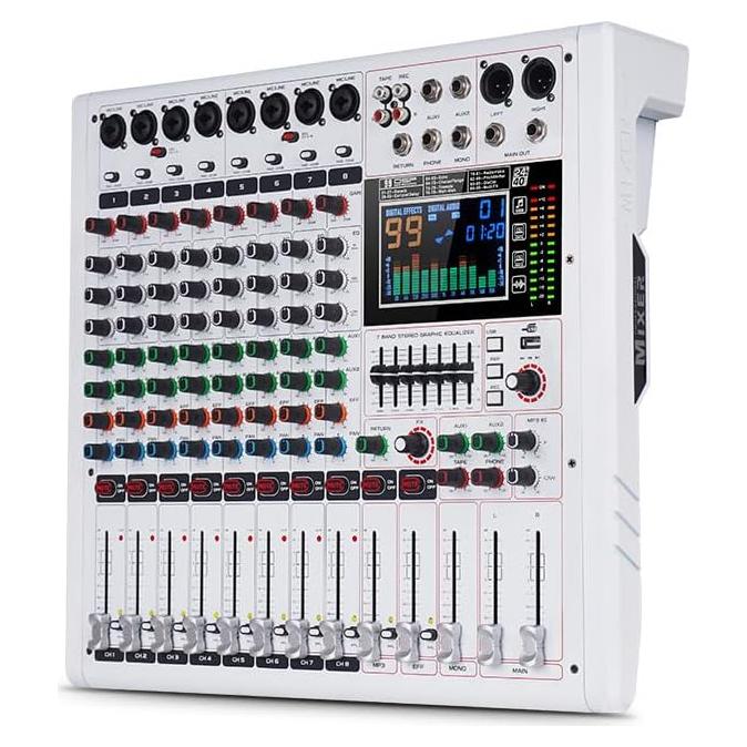 Consola DJ Profesional GF8 - 8 Canales, Bluetooth, Efectos
