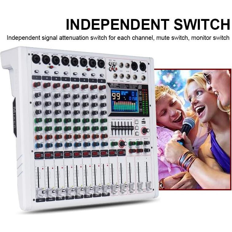 Consola DJ Profesional GF8 - 8 Canales, Bluetooth, Efectos